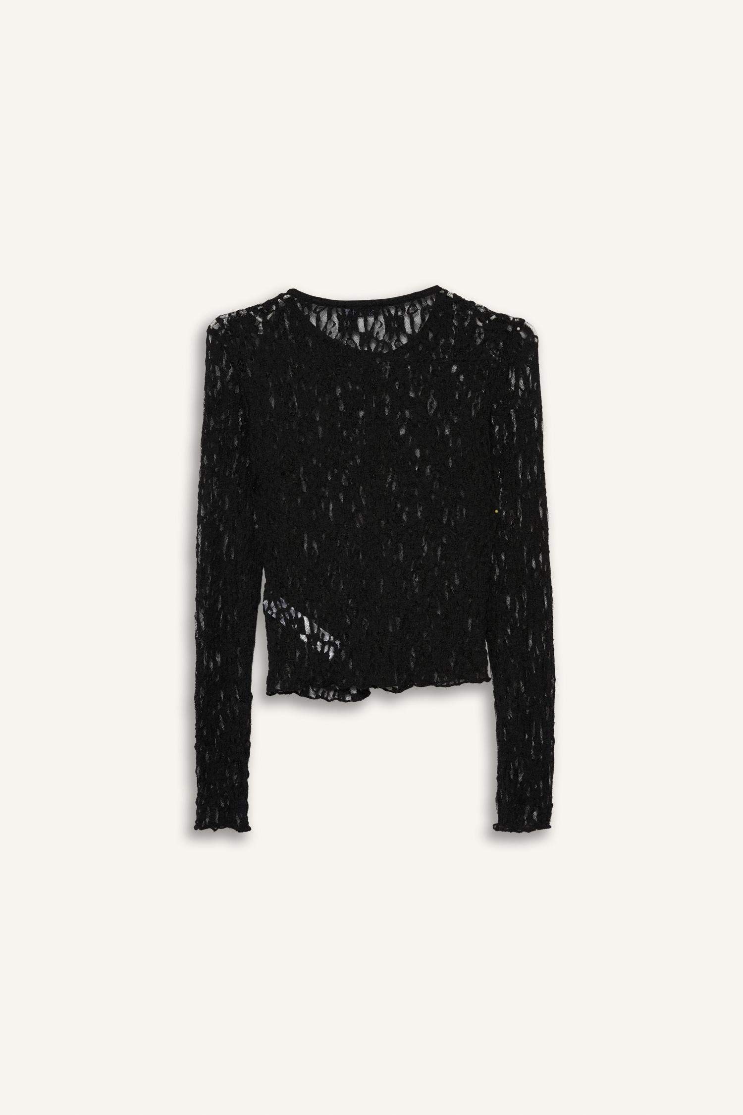 Slim Fit Crew Neck Lace Cardigan