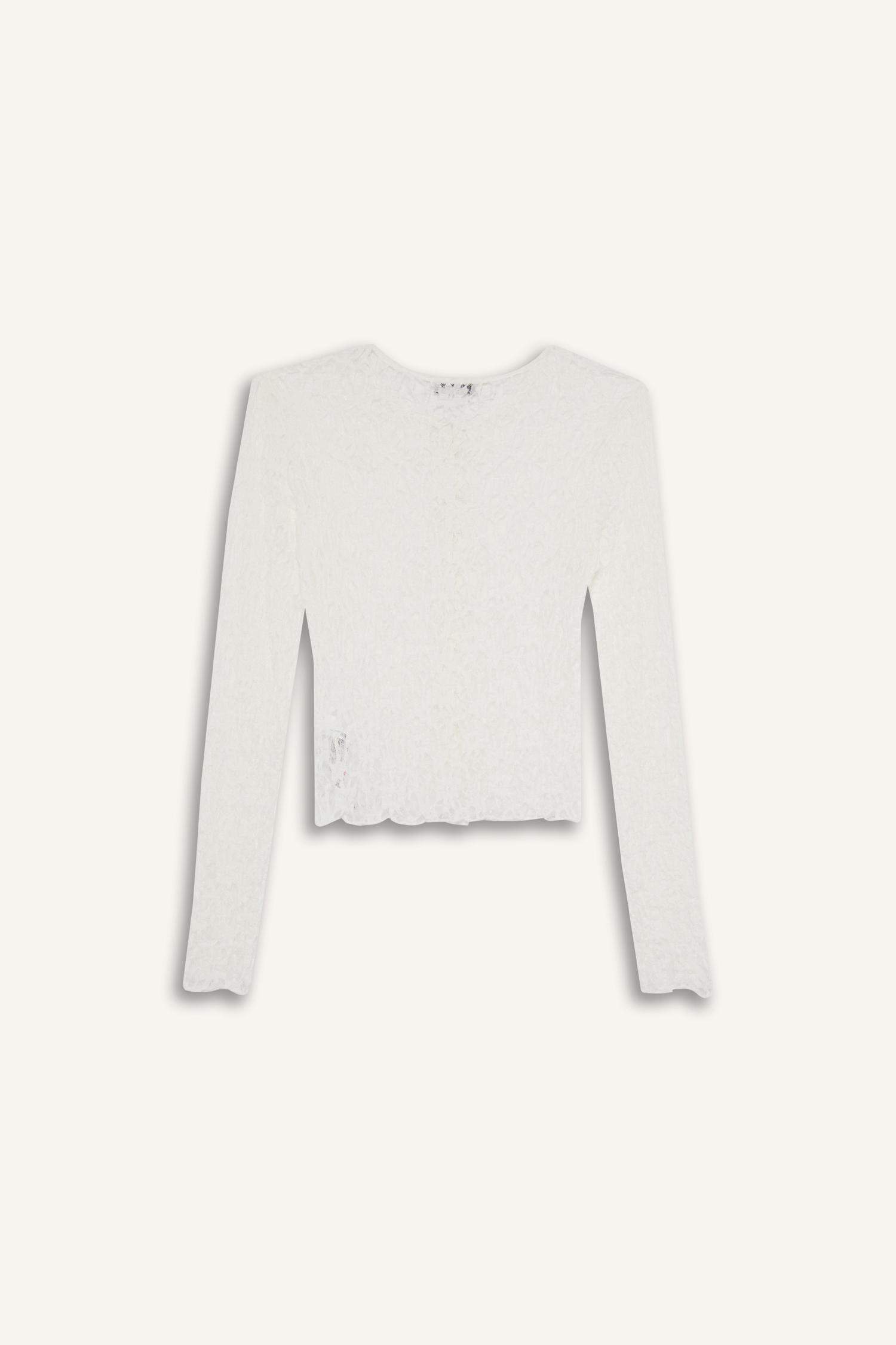 Fitted Bisiklet Yaka Dantel Hırka