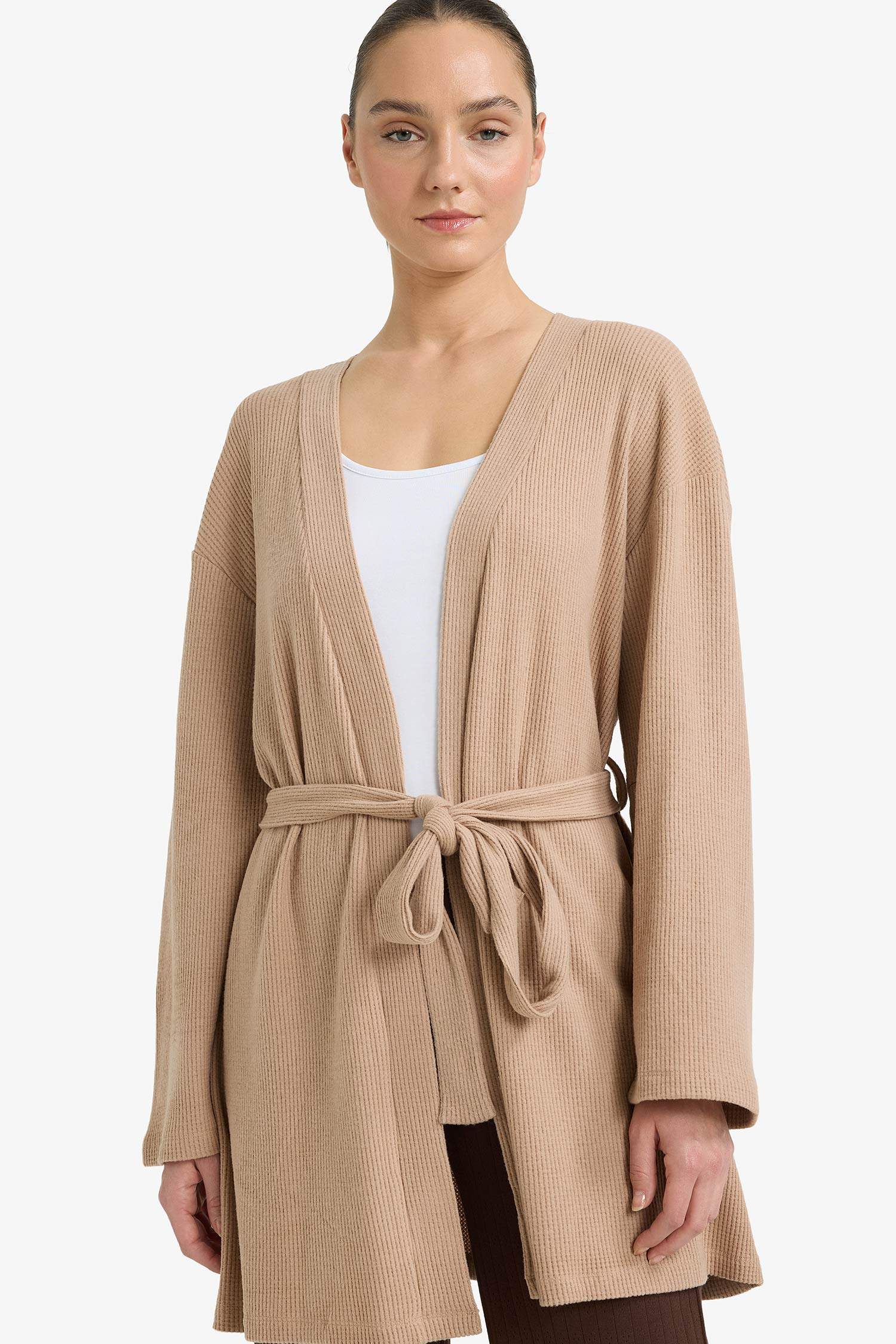 Regular Fit Wrap Yaka Welsoft Pelüş Uzun Kollu Sabahlık