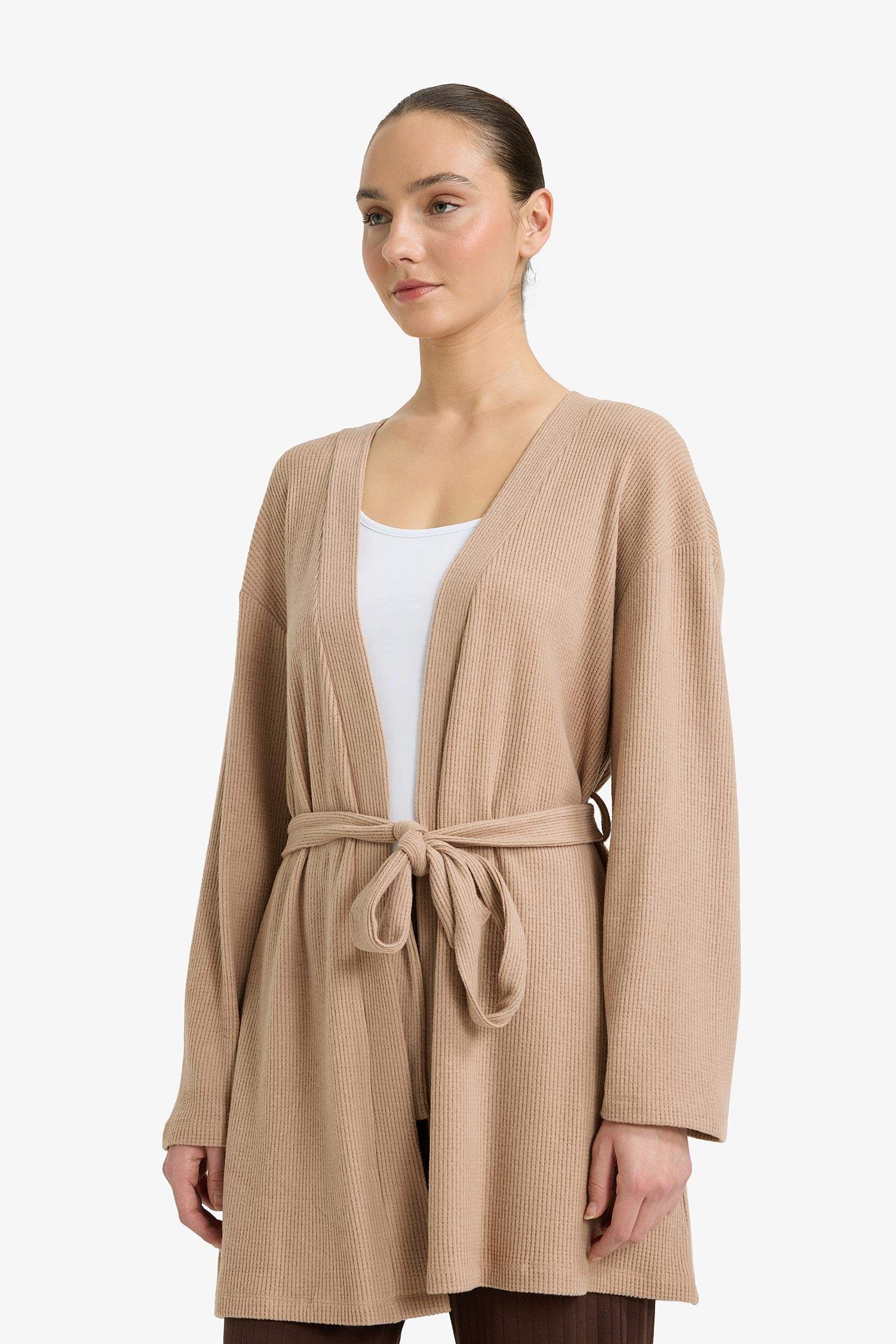 Regular Fit Wrap Yaka Welsoft Pelüş Uzun Kollu Sabahlık