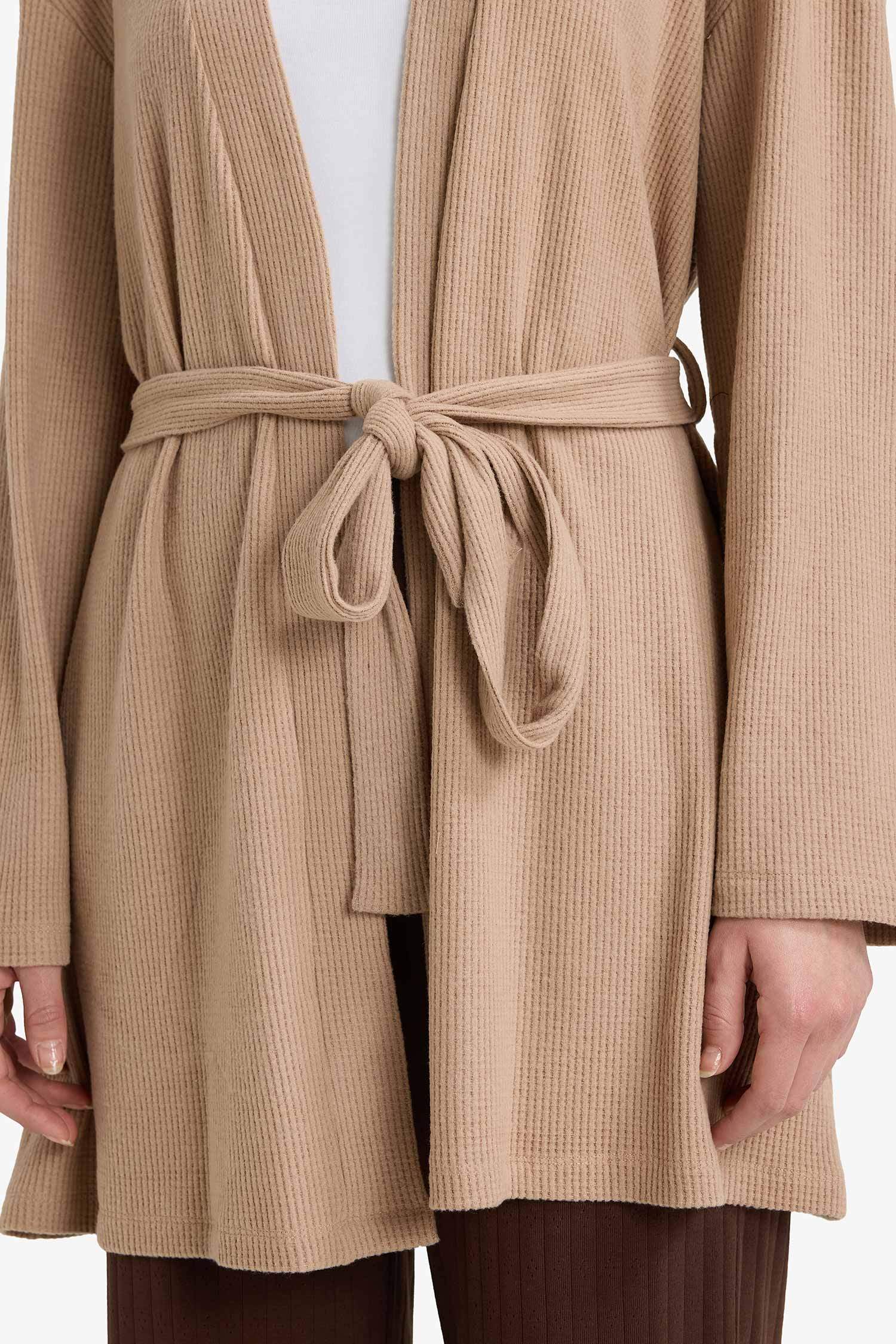 Regular Fit Wrap Yaka Welsoft Pelüş Uzun Kollu Sabahlık