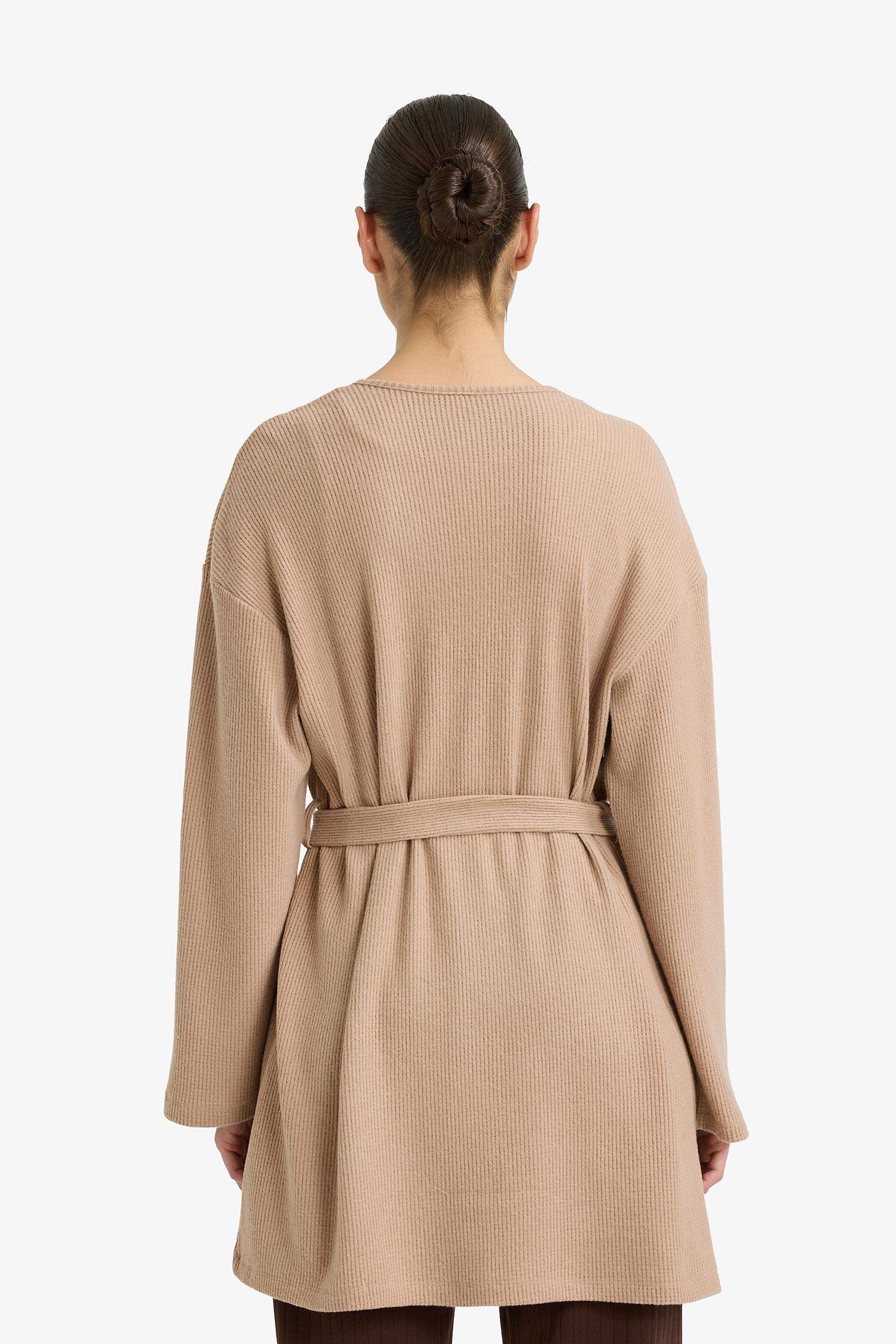 Regular Fit Wrap Yaka Welsoft Pelüş Uzun Kollu Sabahlık