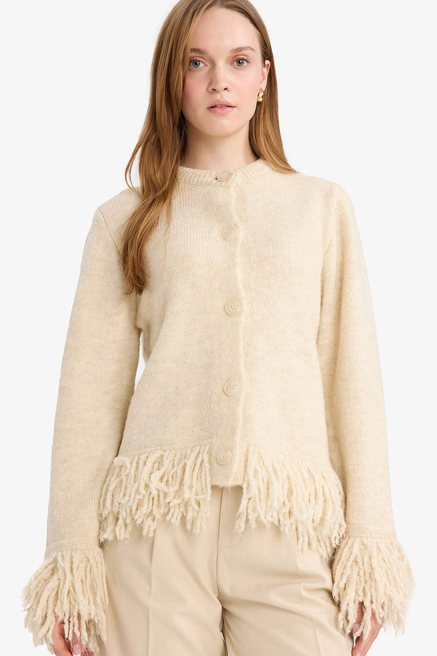 Regular Fit Crew Neck Knitwear Cardigan