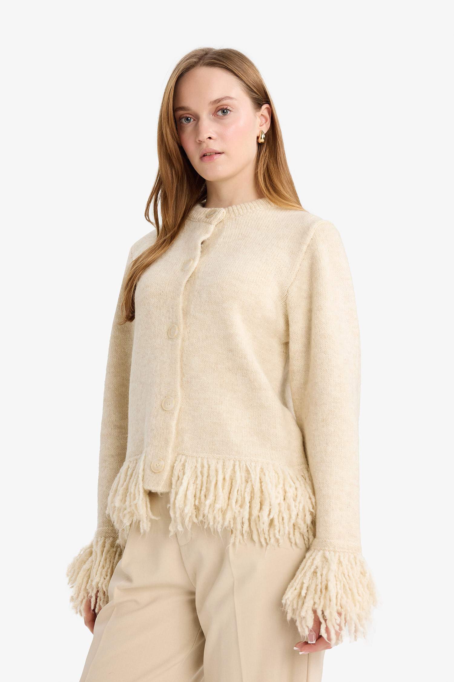 Regular Fit Crew Neck Knitwear Cardigan