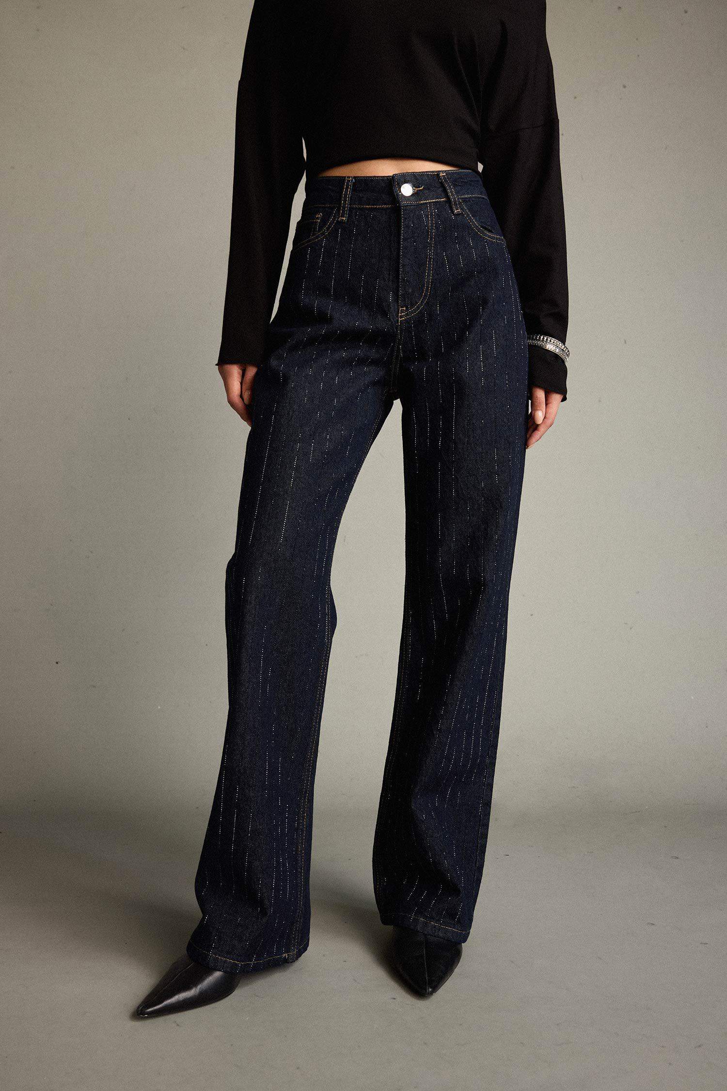 Relax Fit Düz Paça Jean Pantolon