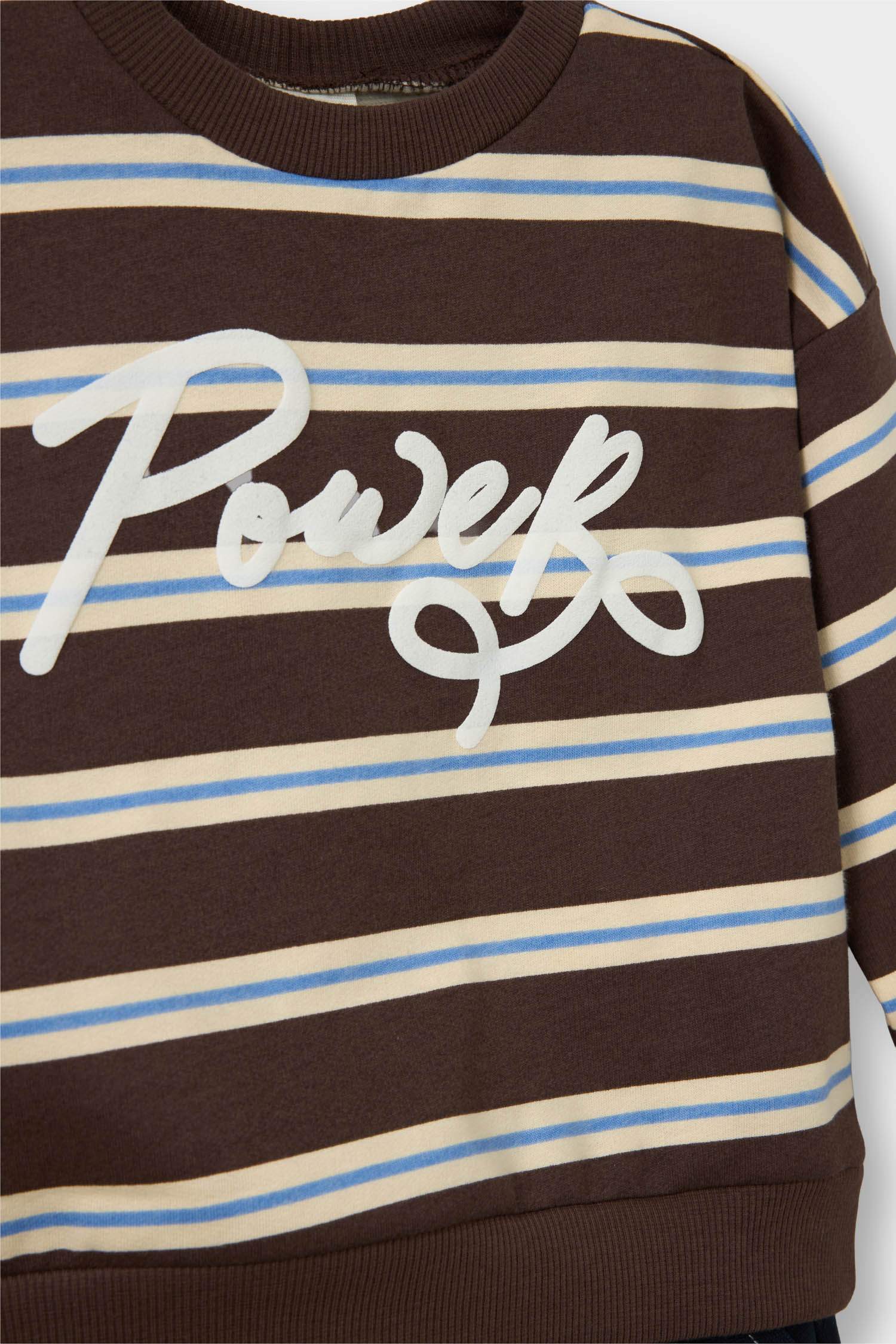 Erkek Bebek 2'li Takım Baskılı Sweatshirt Jean Pantolon