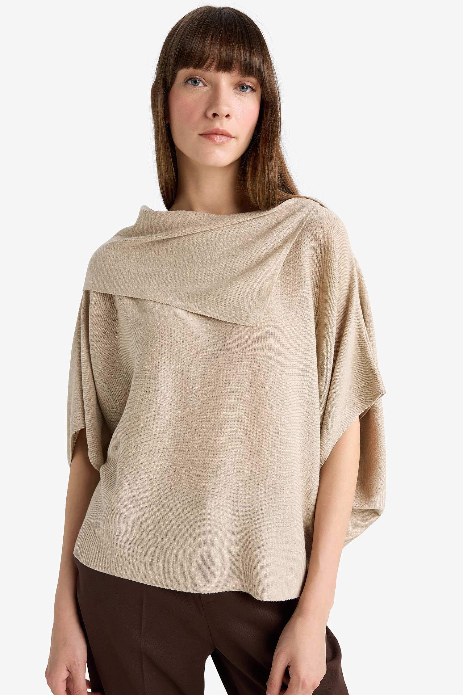 Oversize Fit Boat Collar Knitwear Pullover