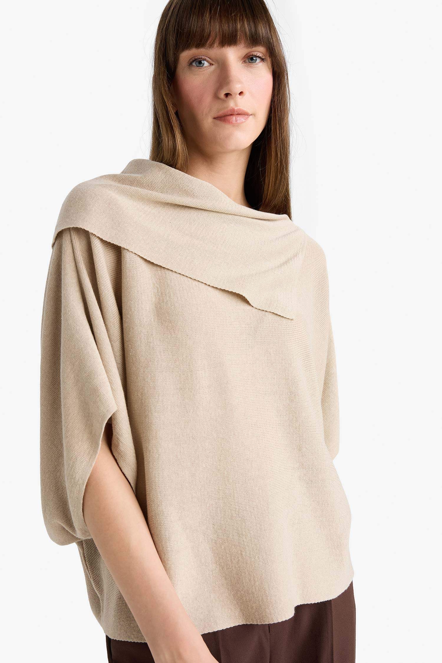 Oversize Fit Boat Collar Knitwear Pullover