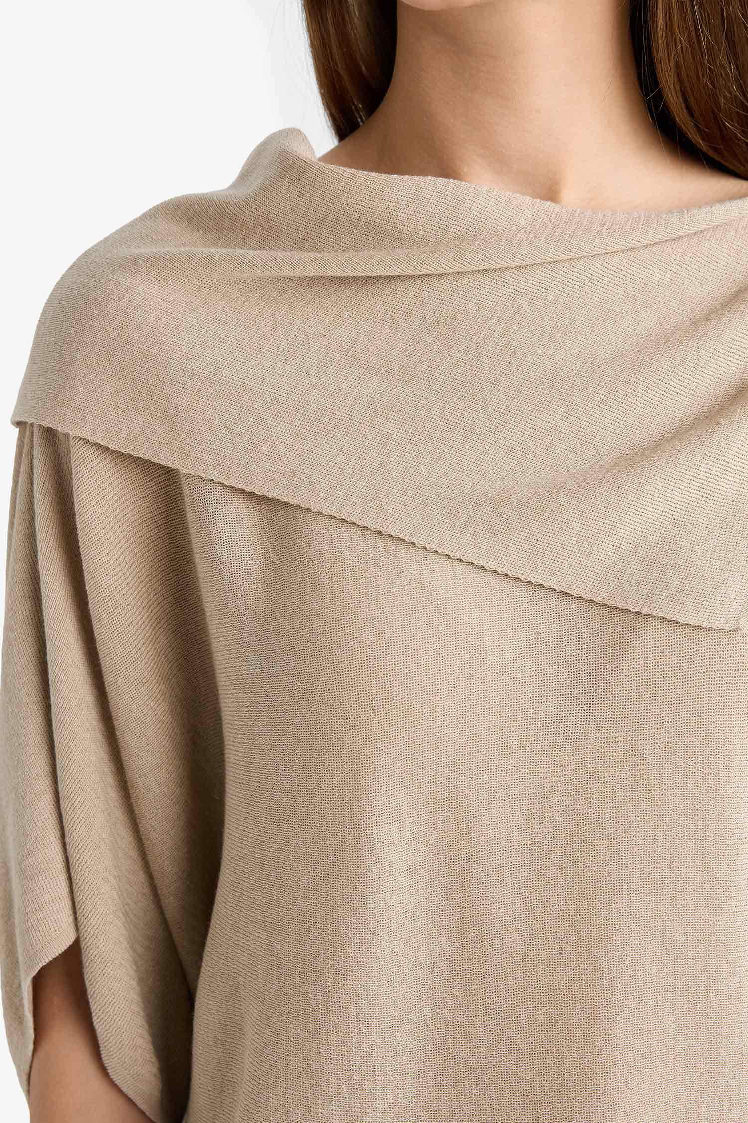 Oversize Fit Boat Collar Knitwear Pullover