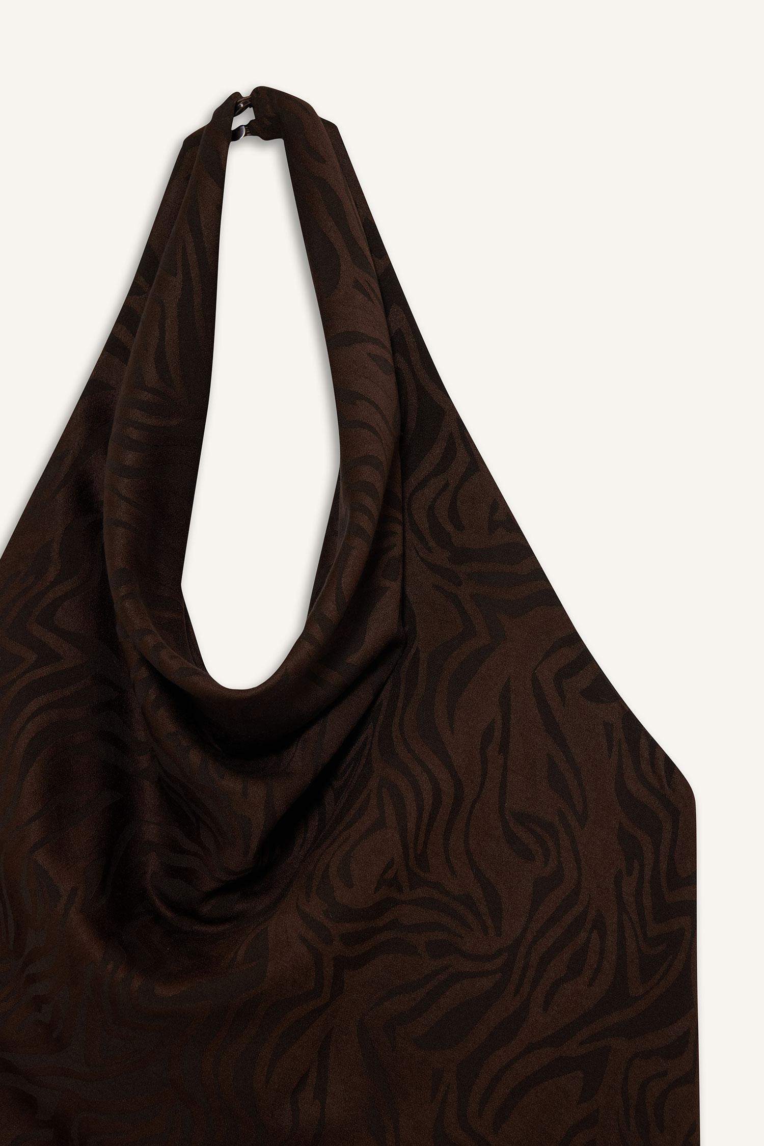 Regular Fit Halter Collar Sleeveless Blouse