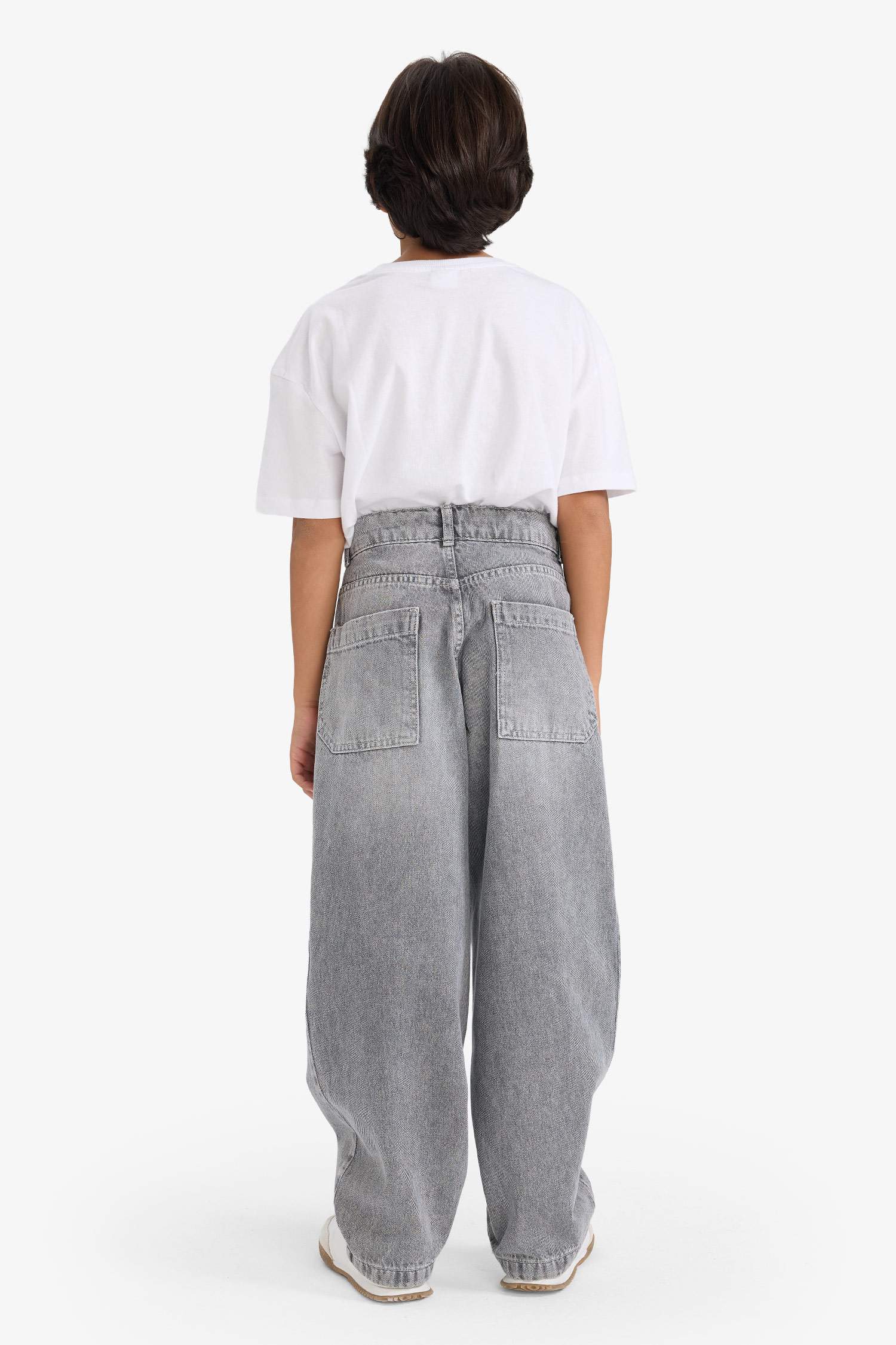 Erkek Çocuk Barrel Fit Düz Paça Jean Pantolon