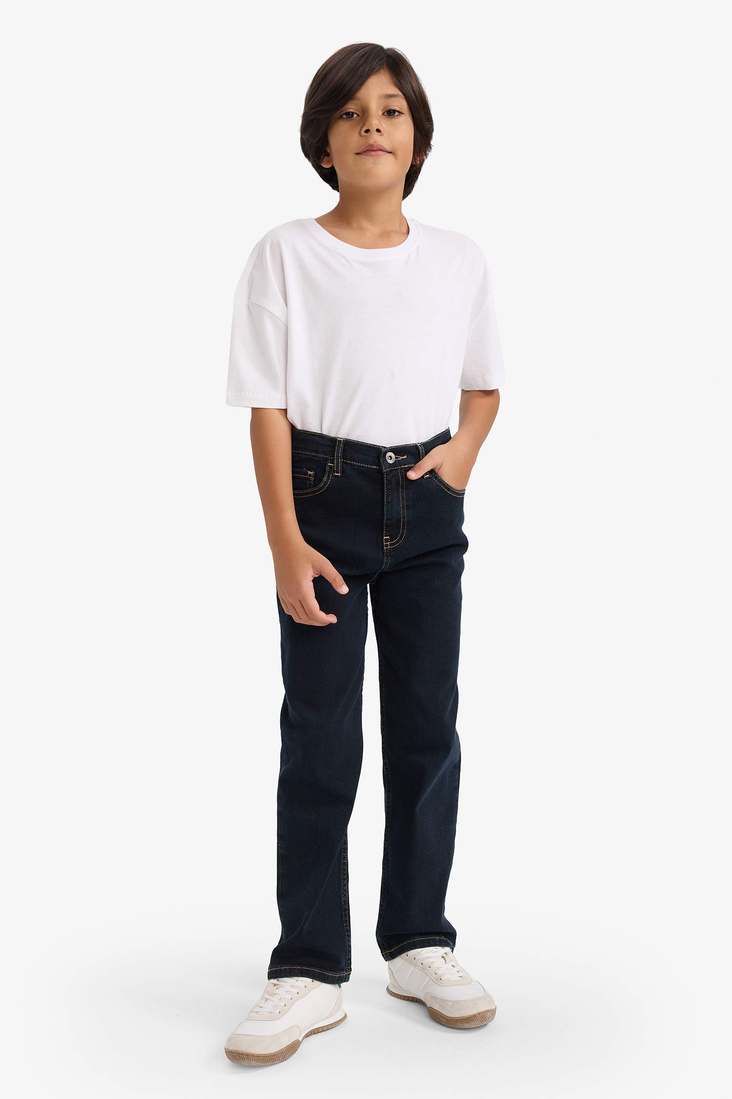 Straight Fit Denim Trousers