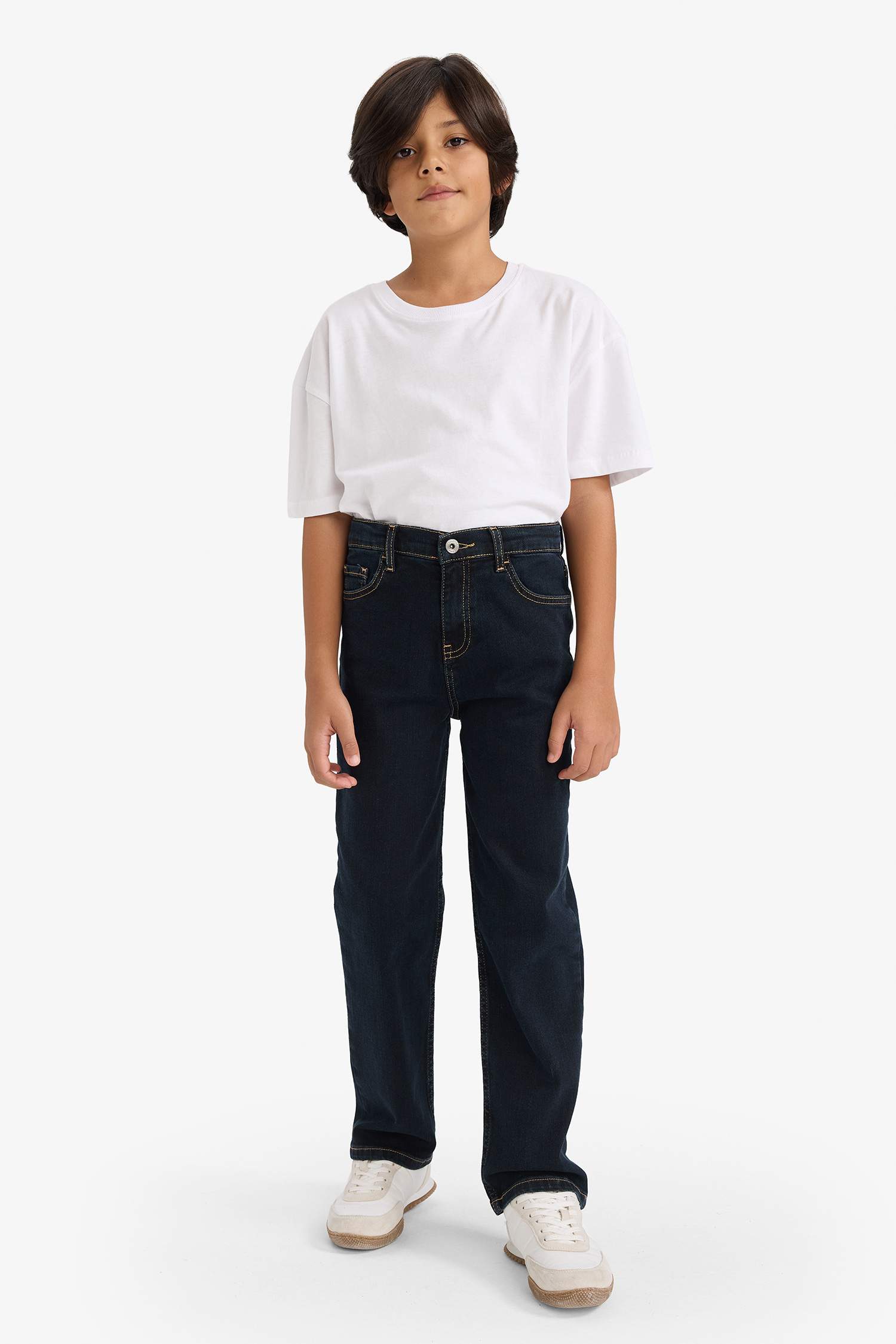 Straight Fit Denim Trousers