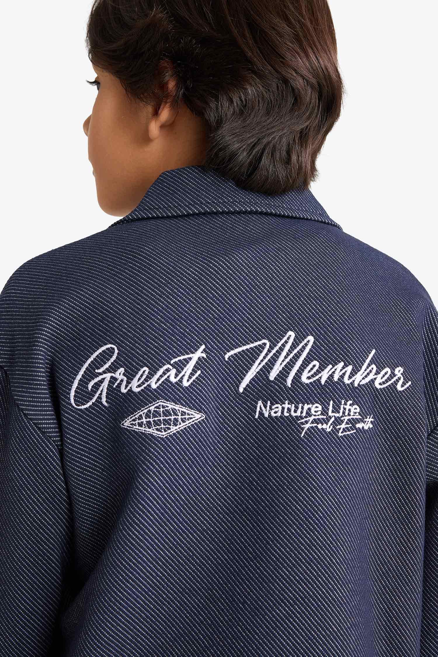 Erkek Çocuk Nakışlı Uzun Kollu Gömlek