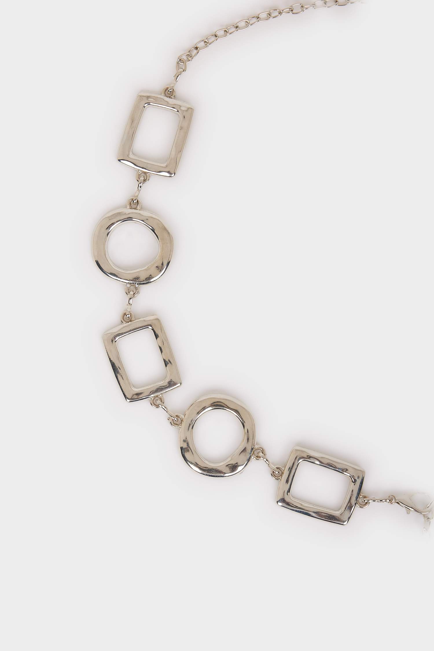 Kadın Silver Kare-Yuvarlak Detaylı Metal Kemer