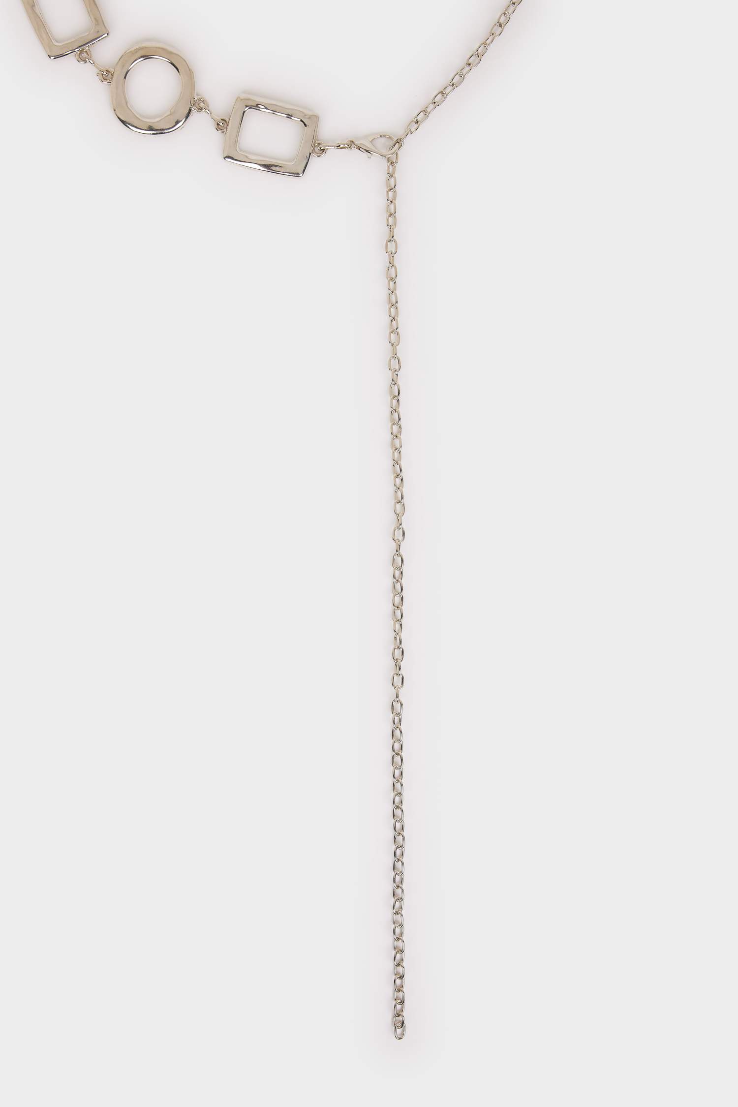 Kadın Silver Kare-Yuvarlak Detaylı Metal Kemer