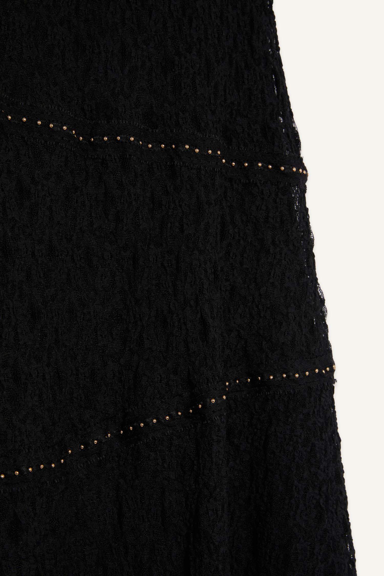 A Cut Lace Normal Waist Mini Knitted Skirt