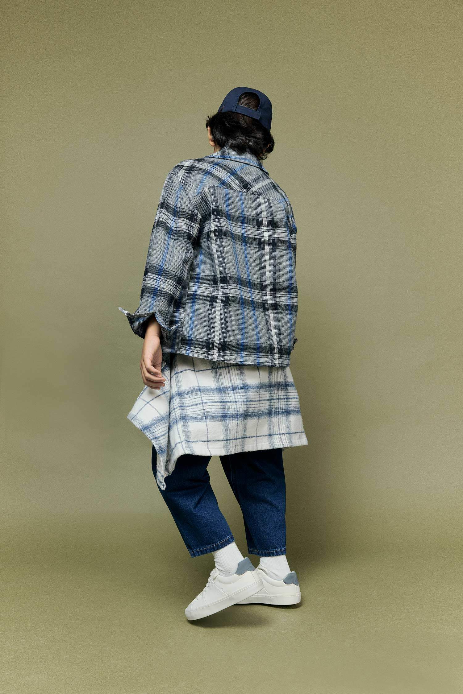 Erkek Çocuk Polo Yaka Ekose Desenli Fermuarlı Flanel Ceket