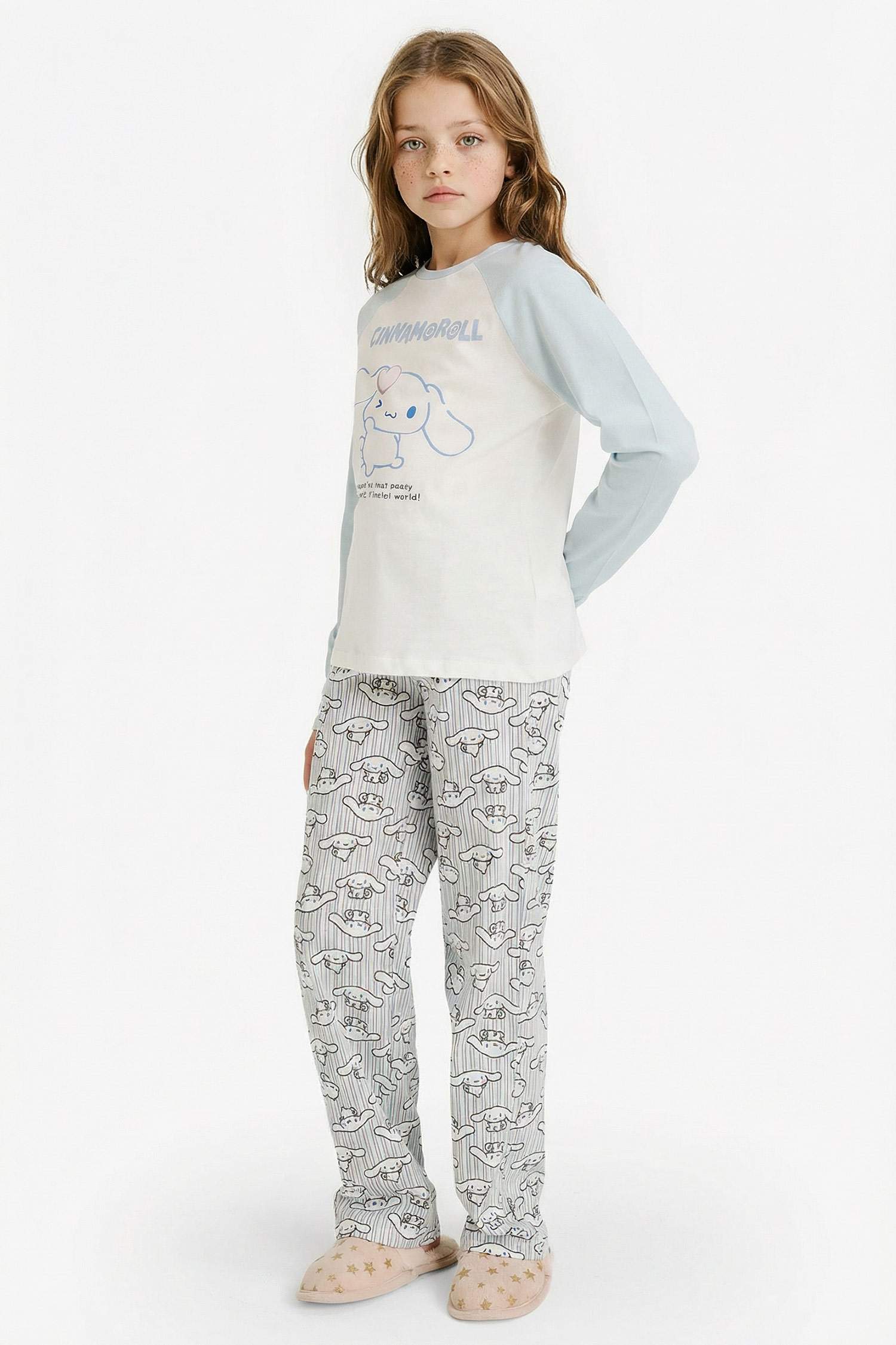 Kız Çocuk Hello Kitty Pijama Takımı Uzun Kollu Üst Uzun Alt