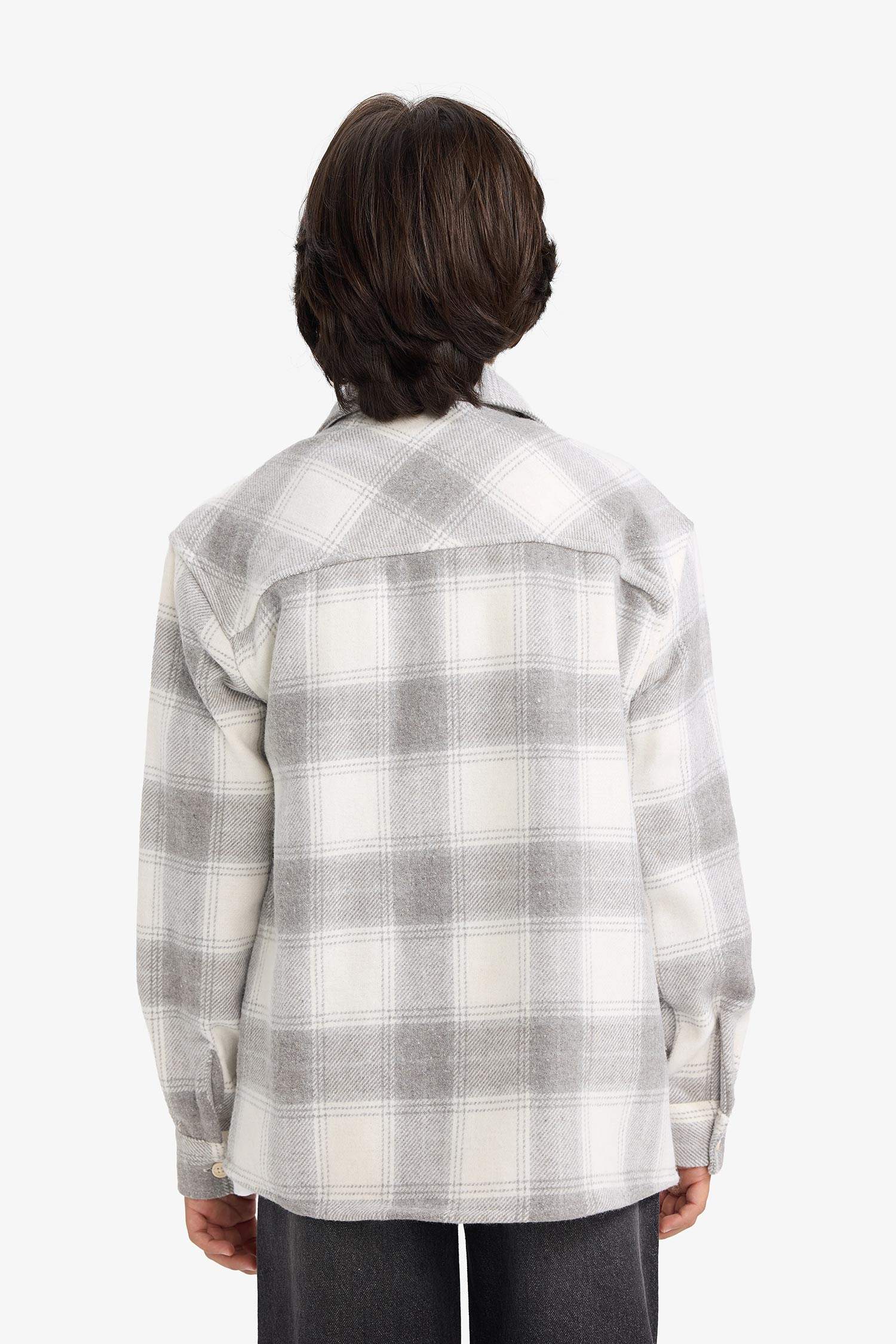 قميص كاروهات ردن طويل اوفر سايز بياخة بولو