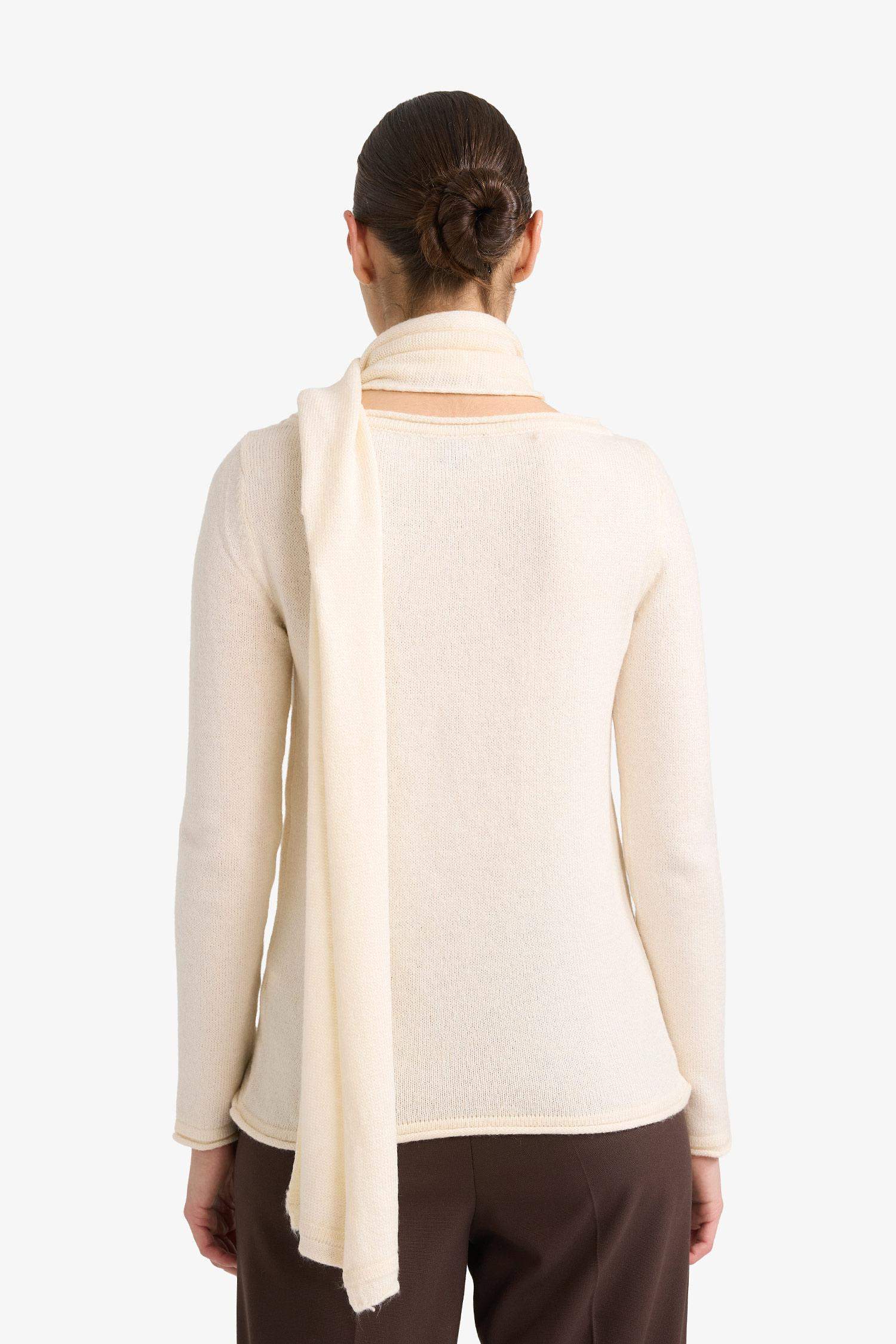 Regular Fit Kayık Yaka Triko Kazak