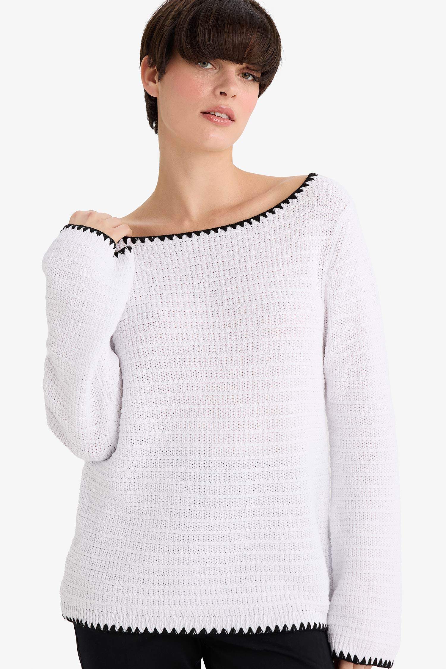 Regular Fit Boat Collar Knitwear Pullover