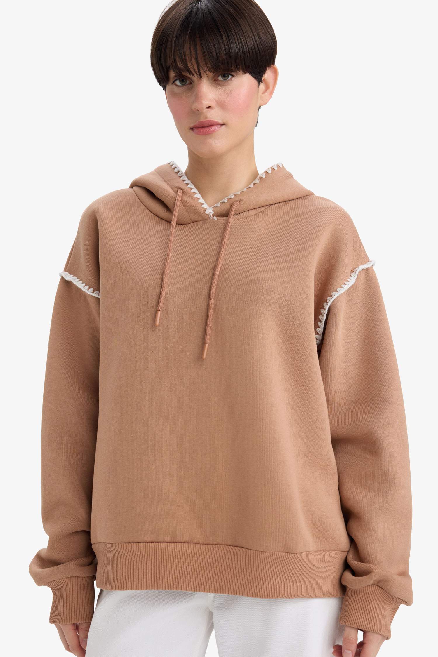 سويت شيرت اوفر سايز بياقة مستديرة