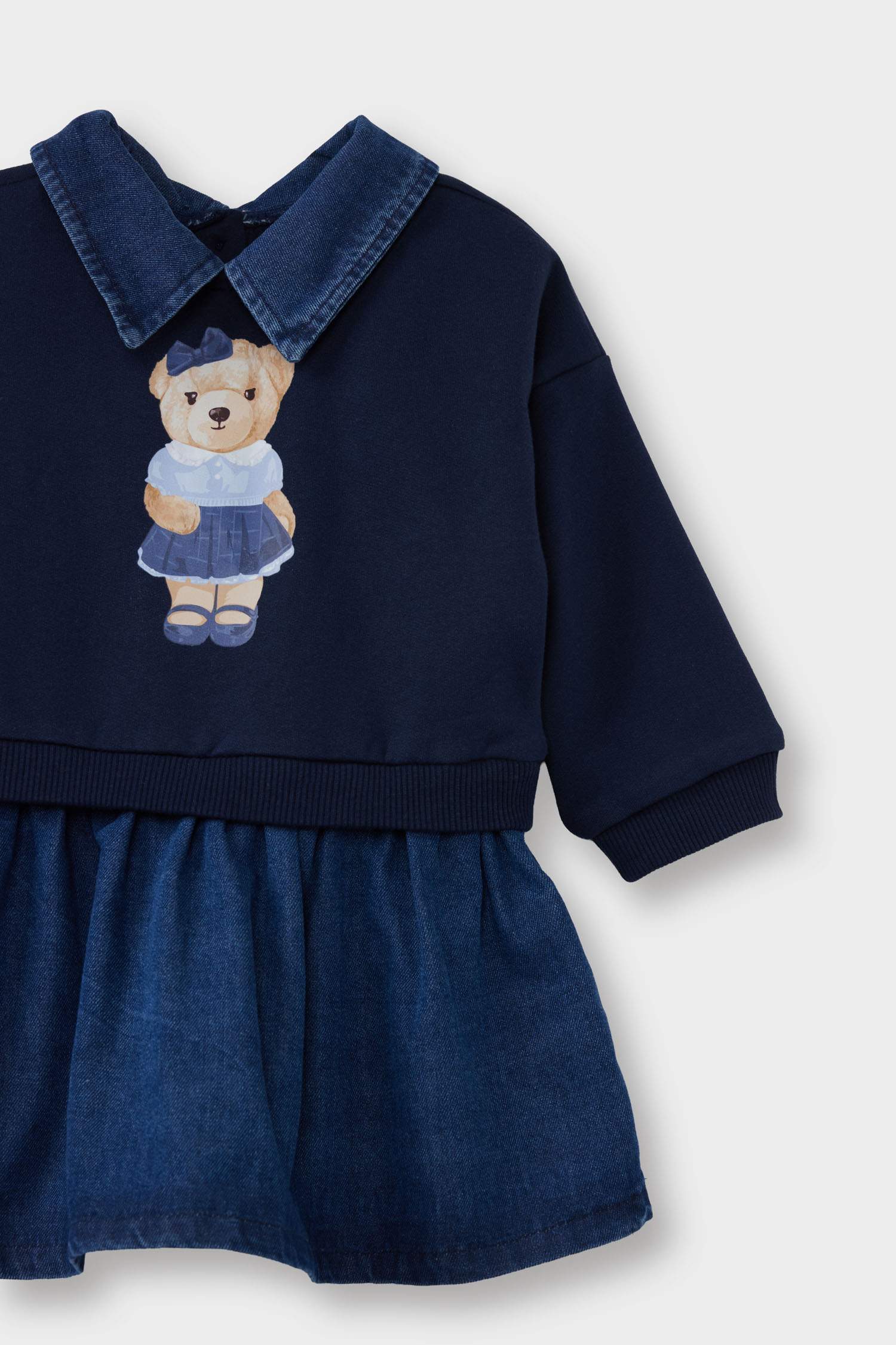 فستان بيبي بناتي قماش خفيف قصة عادية كم طويل