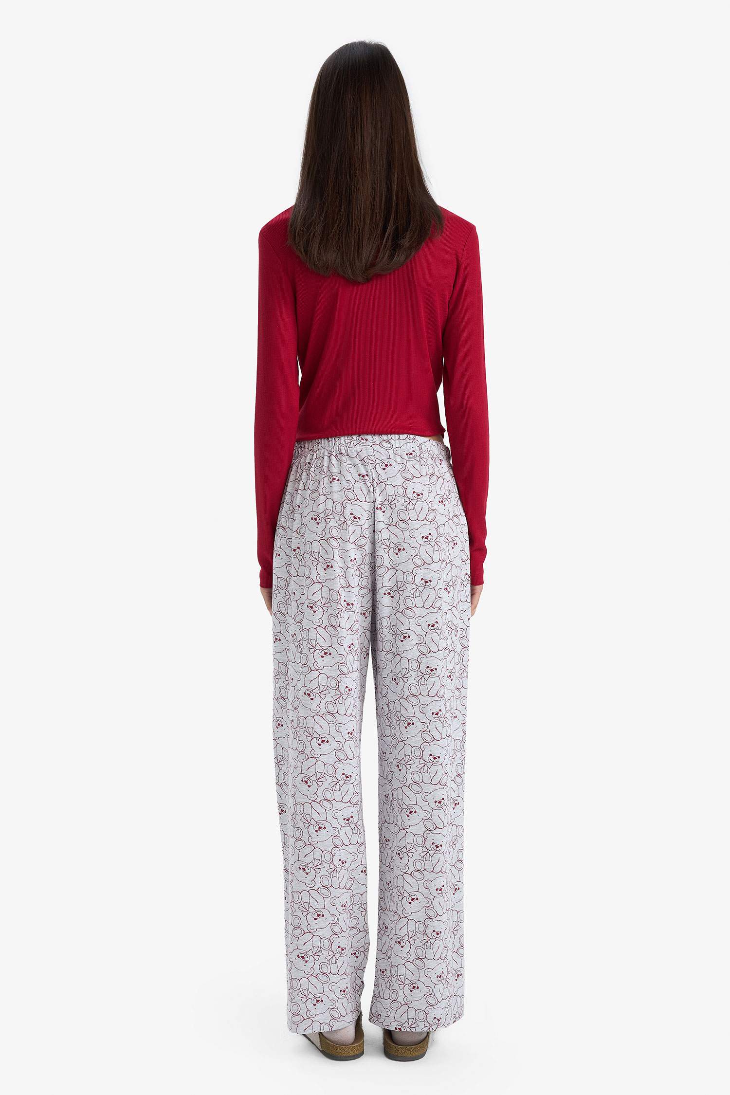 Regular Fit Desenli Pijama Altı-Fall in Love