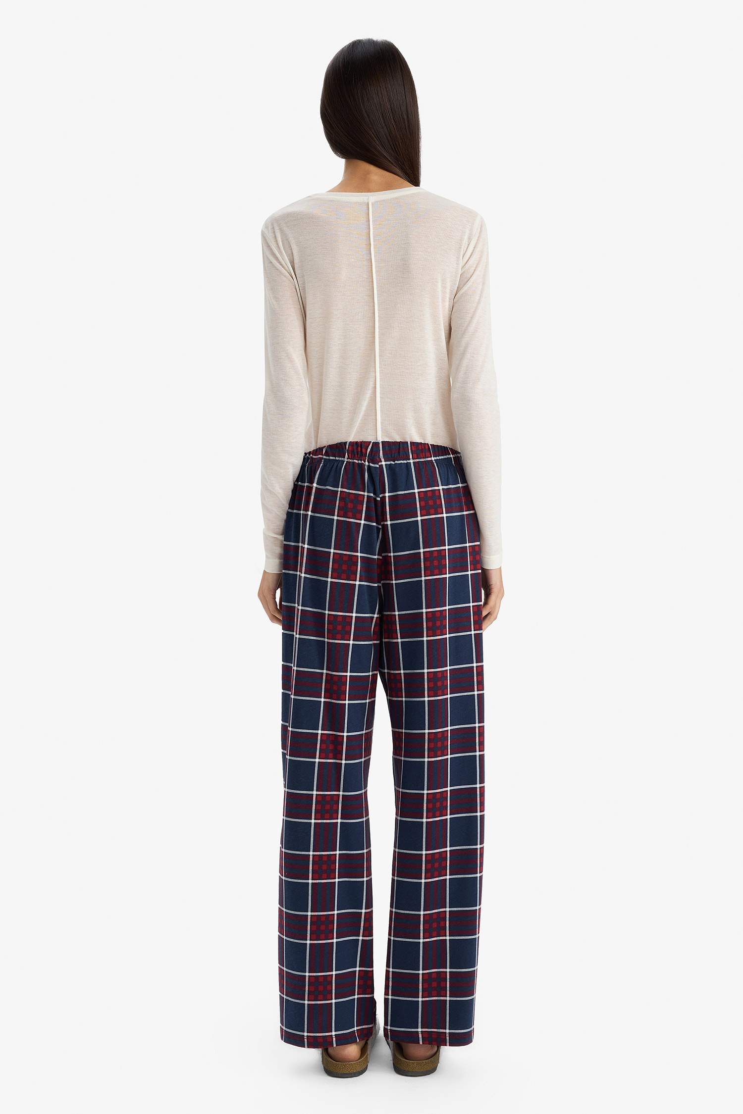 Regular Fit Kareli Pijama Altı-Fall in Love