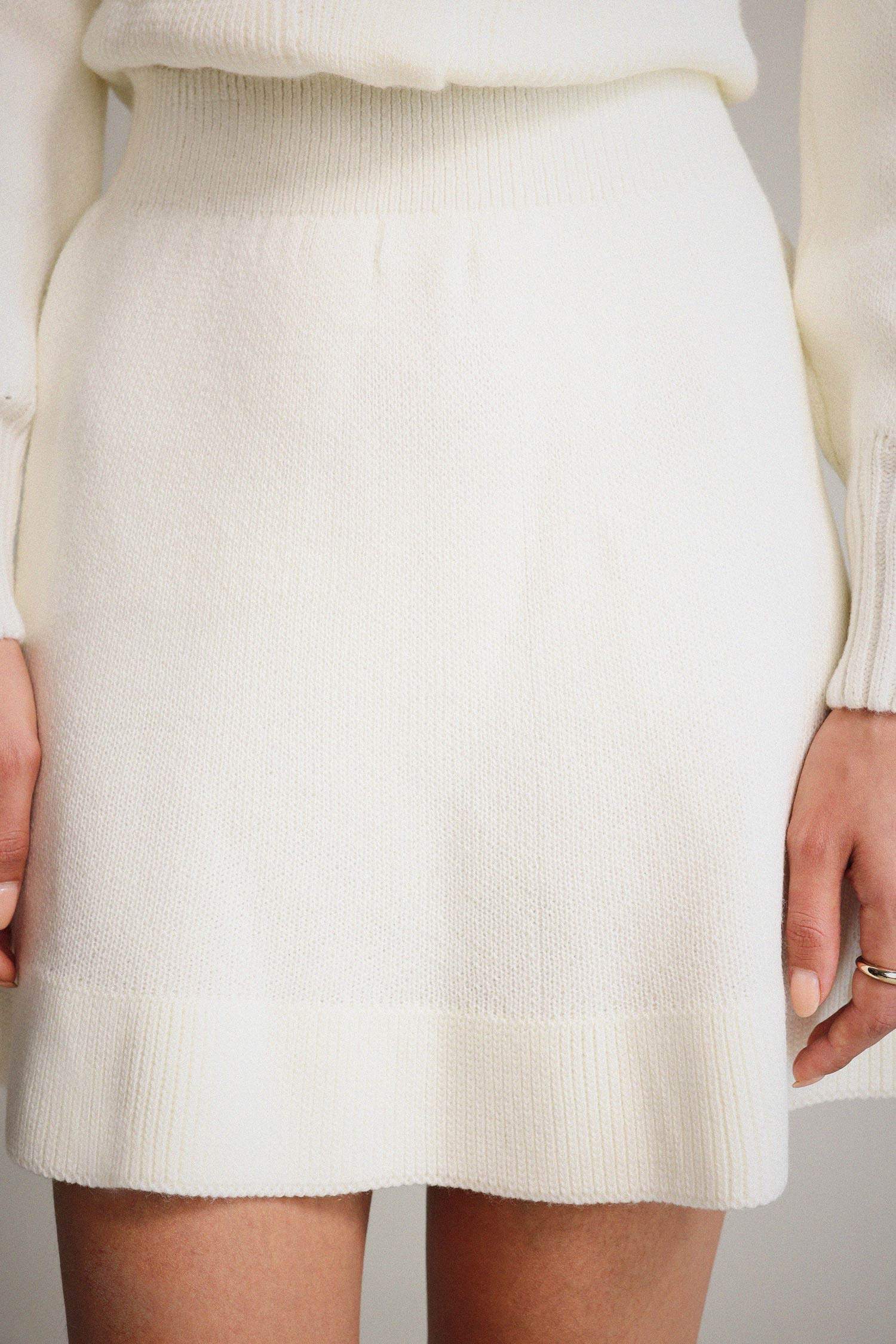 Triko Pileli Mini Etek