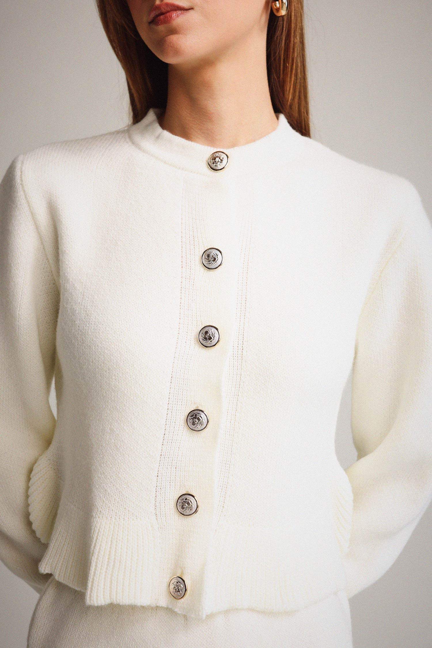 Bisiklet Yaka Düğmeli Triko Hırka