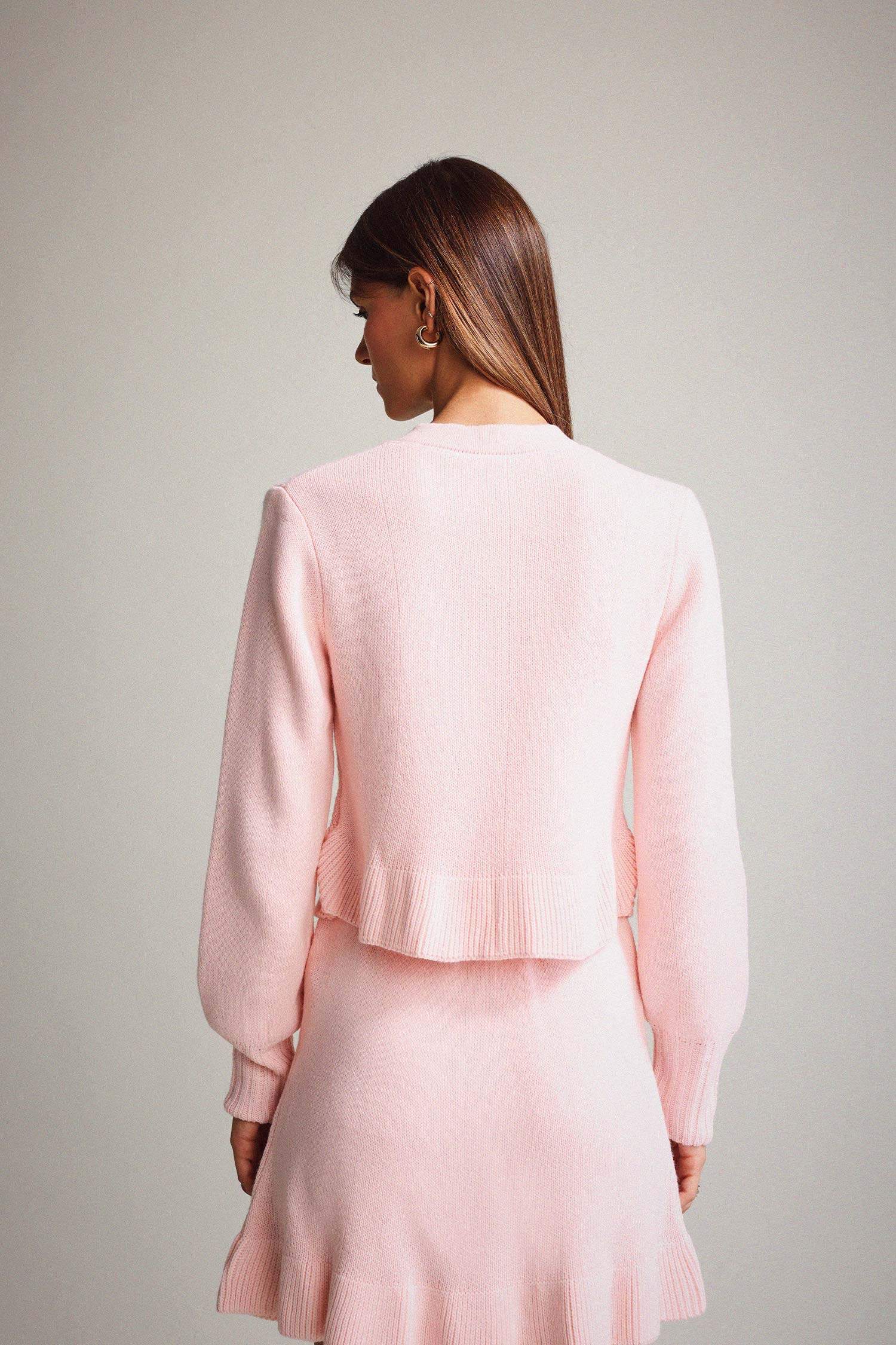 كارديجان محبوك بأزرار بياقة مستديرة