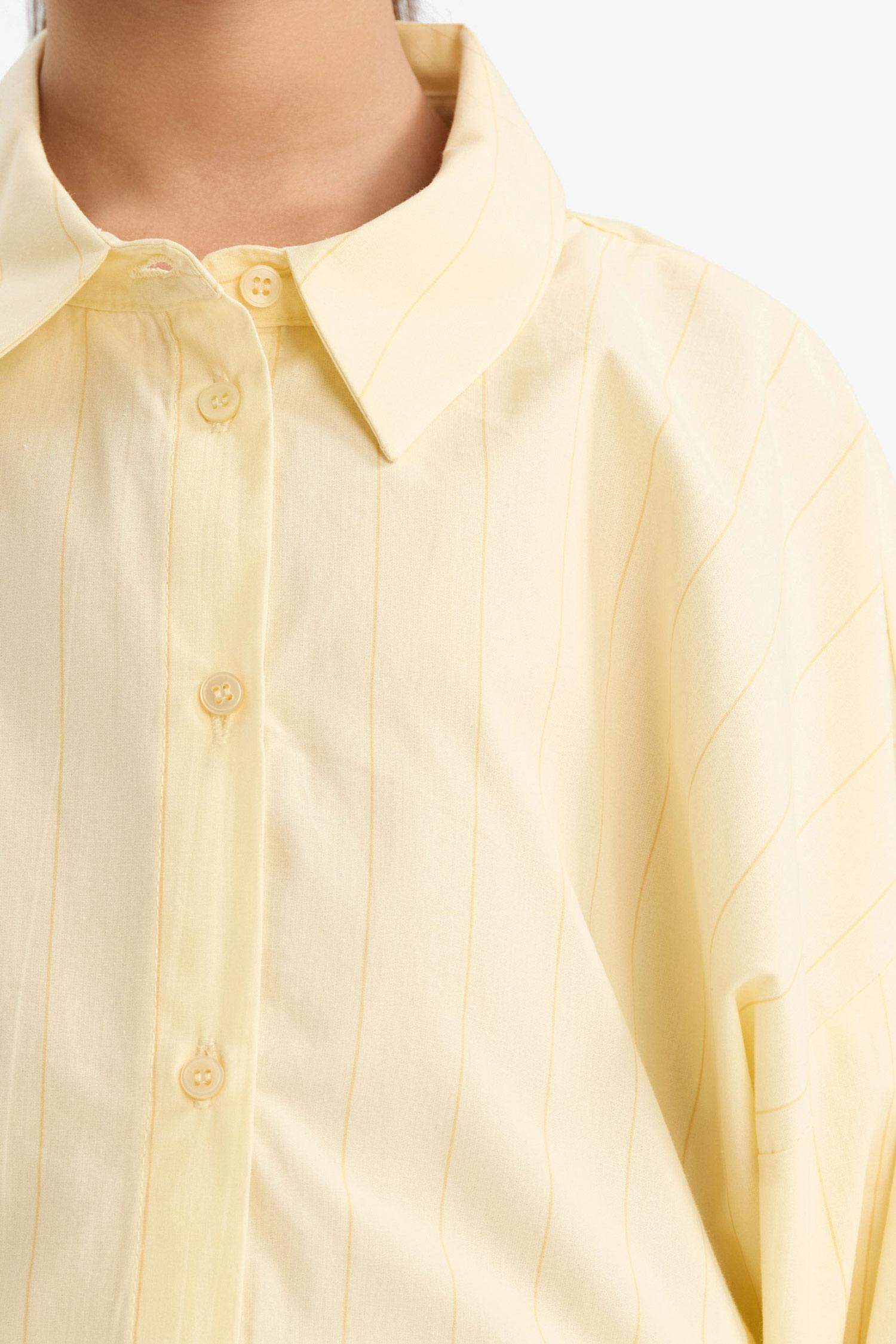 Poplin Uzun Kollu Gömlek Kız Çocuk