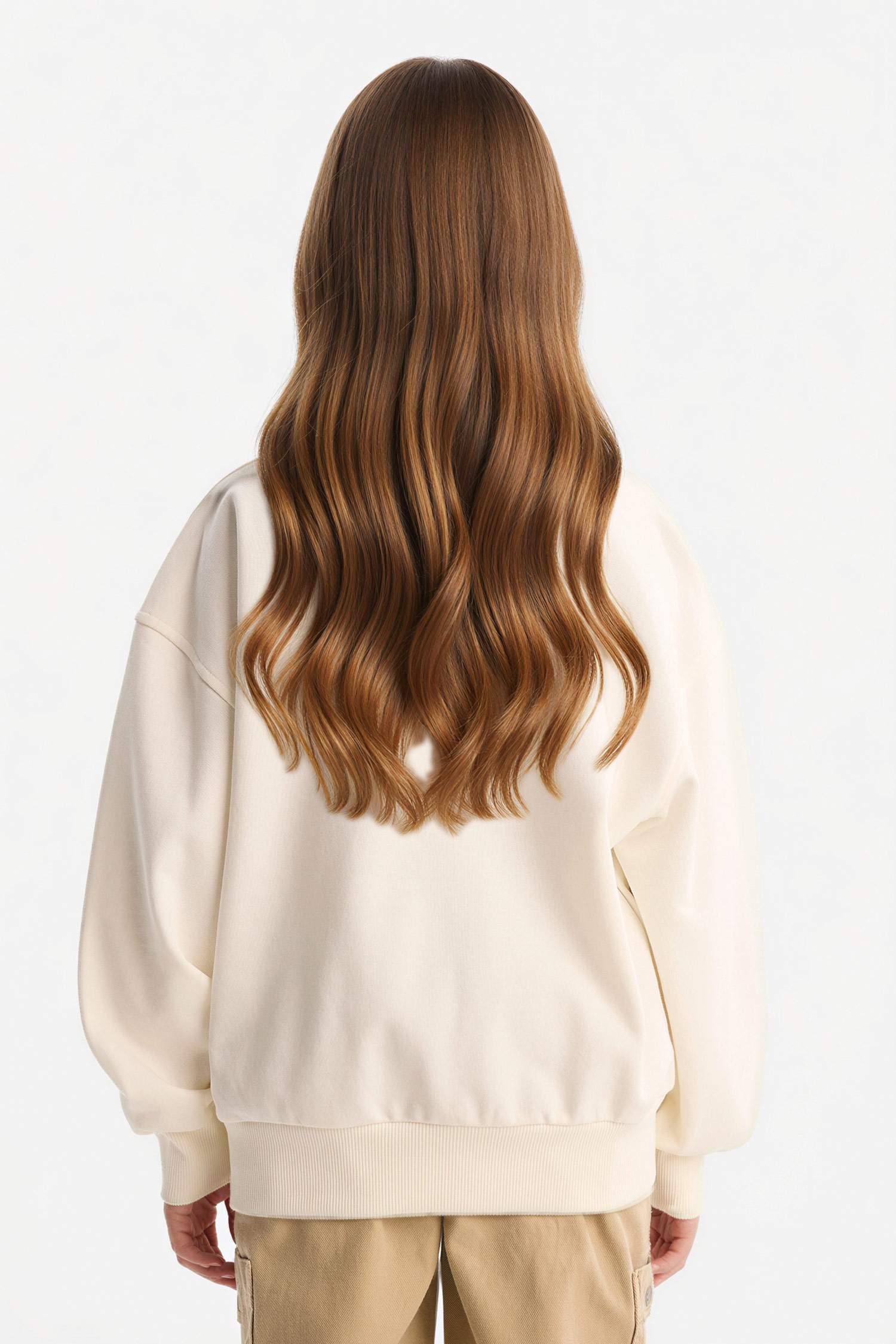 Relax Fit Bisiklet Yaka Baskılı Sweatshirt Kız Çocuk