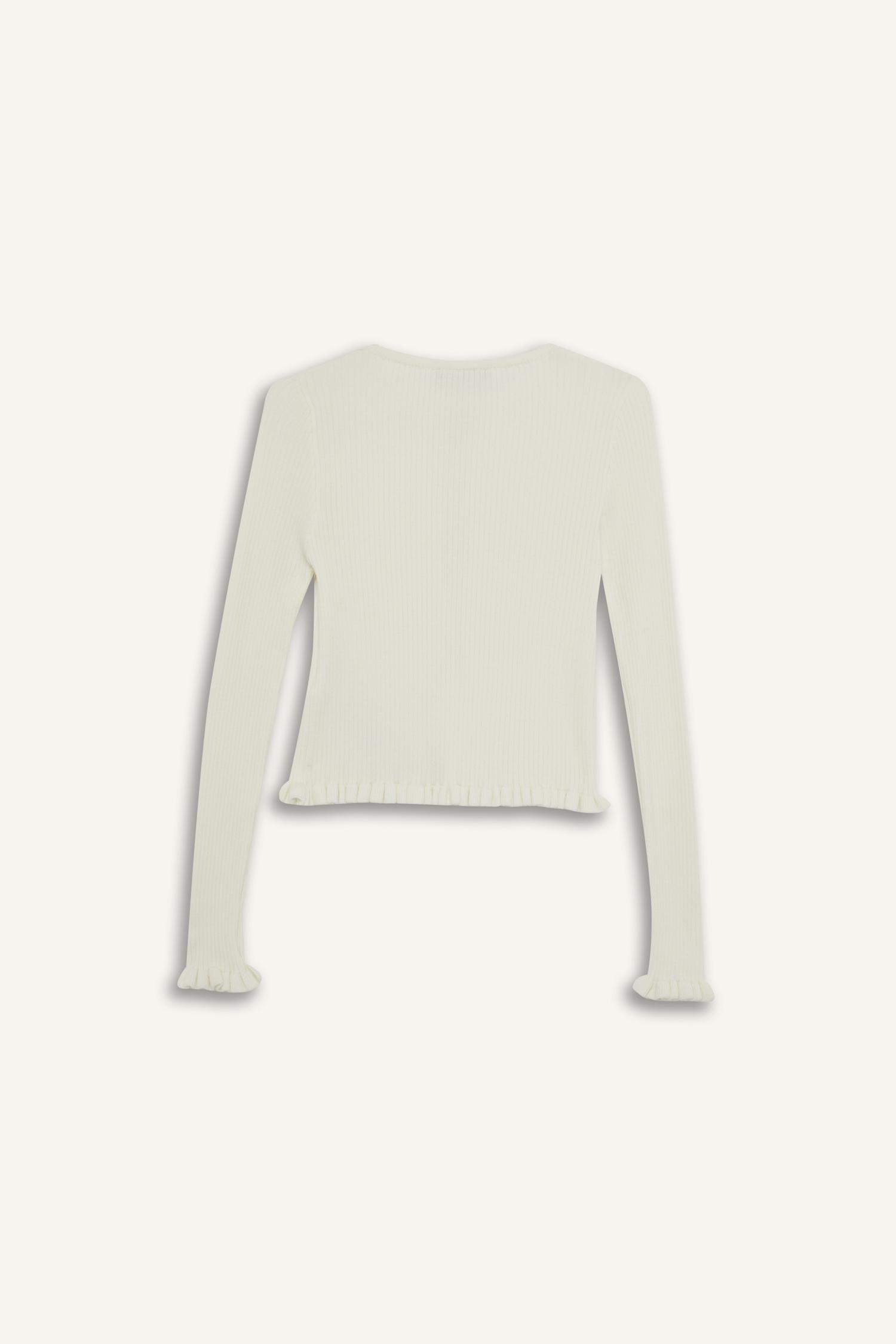 Slim Fit Crew Neck Tie Front Cardigan