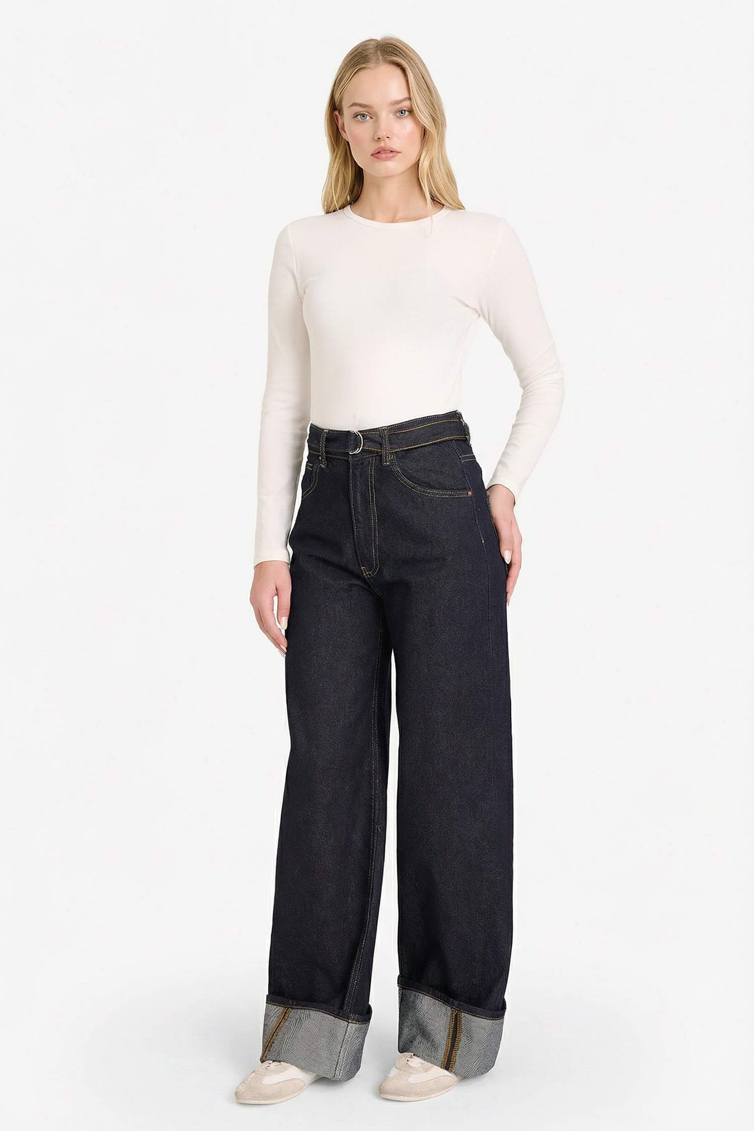 Straight Wide High Waist Long Jeans