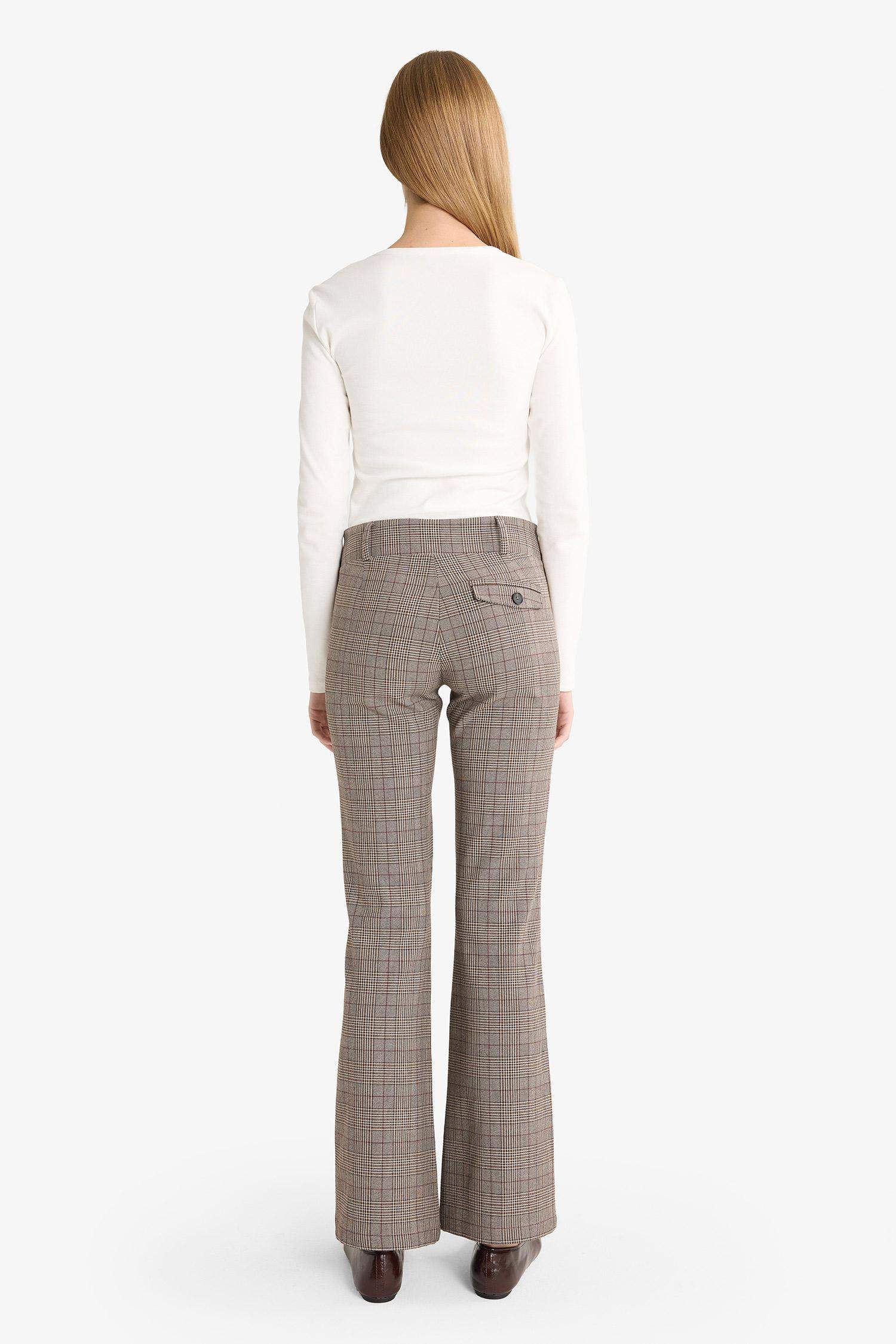 Flare Fit Fermuarlı Normal Bel Standart Boy Pantolon