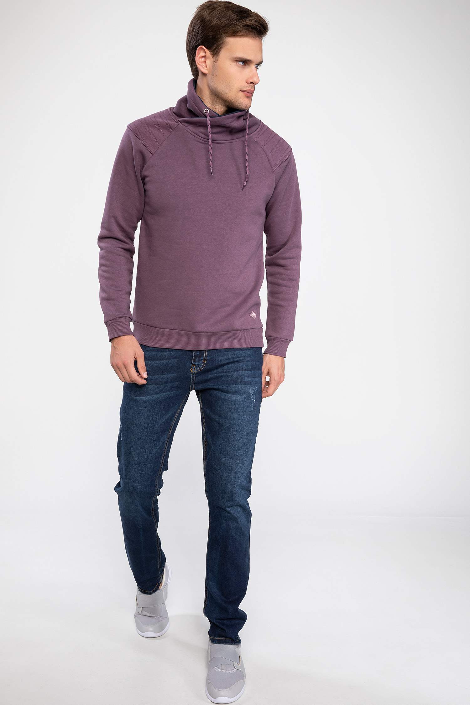 Defacto Şal Yaka Sweatshirt. 2