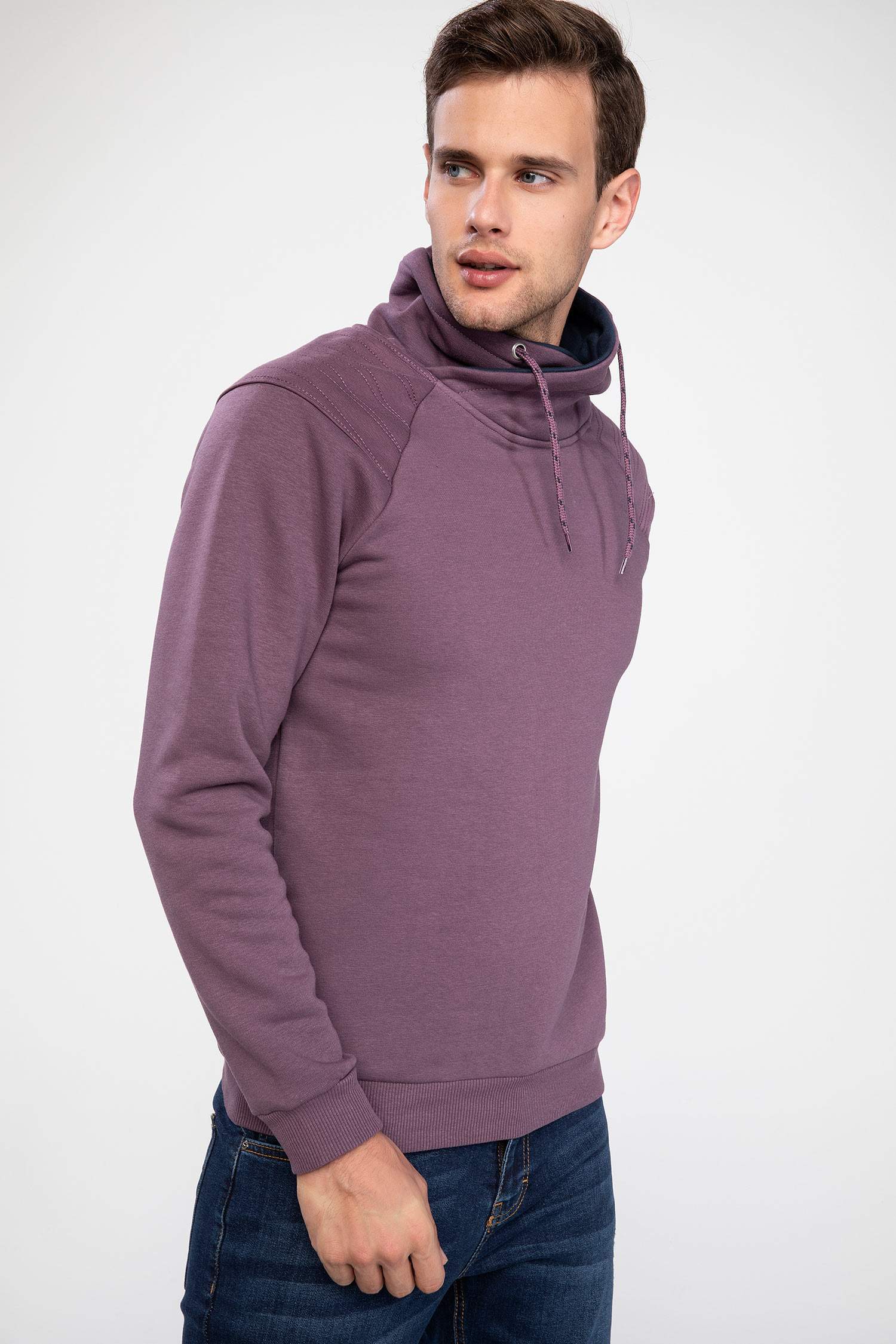 Defacto Şal Yaka Sweatshirt. 5