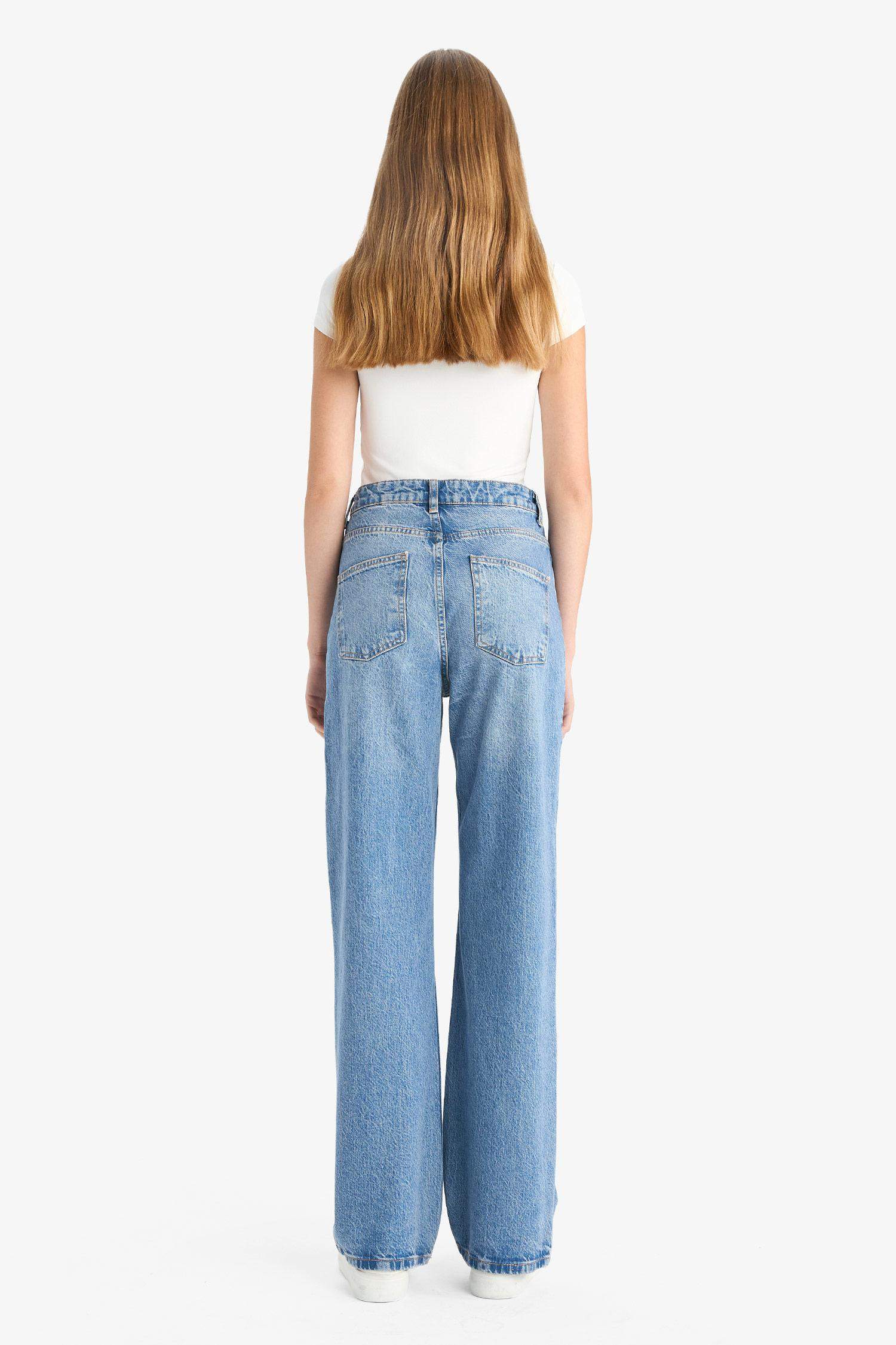 Straight Fit Denim Trousers