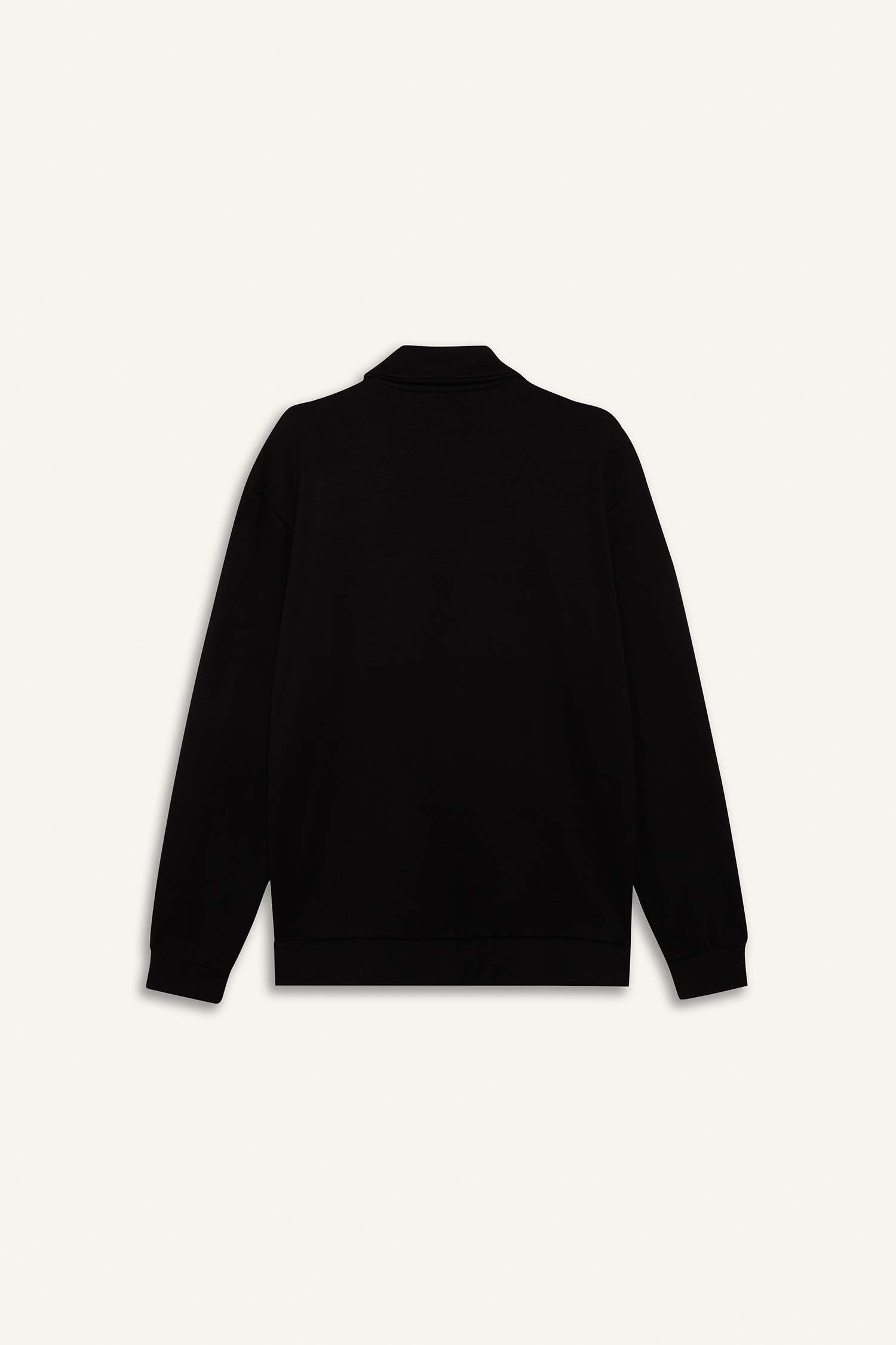 Standart Fit Polo Yaka Modal Sporcu Sweatshirt