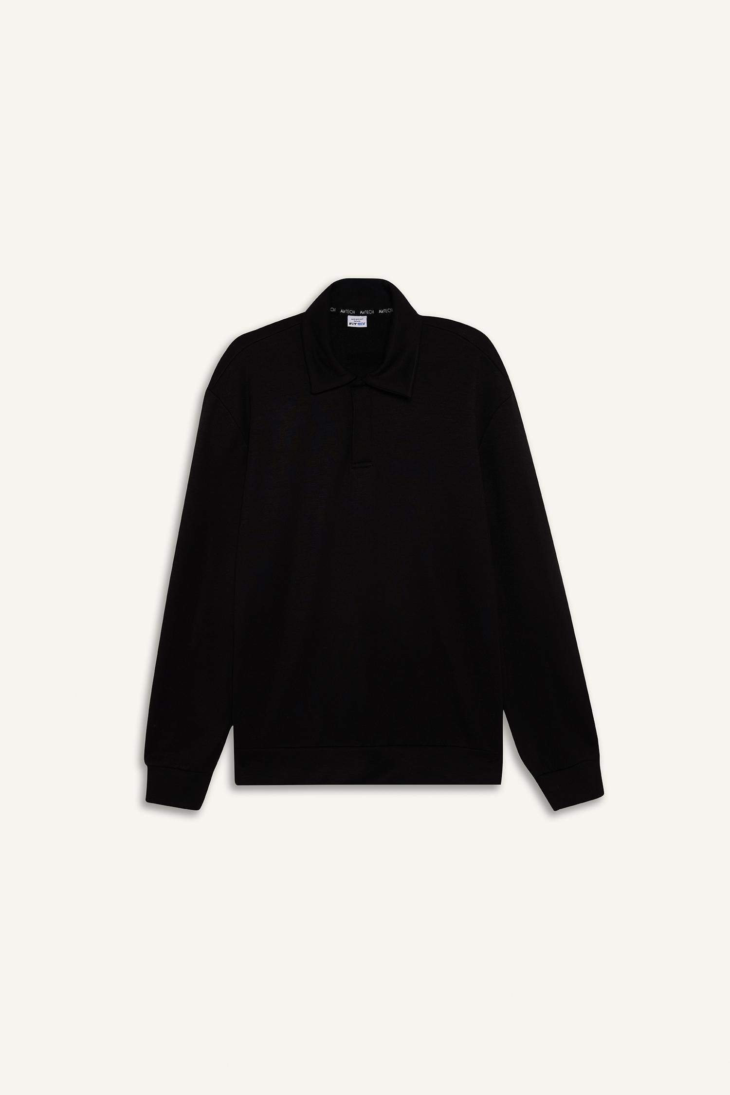 Standart Fit Polo Yaka Modal Sporcu Sweatshirt