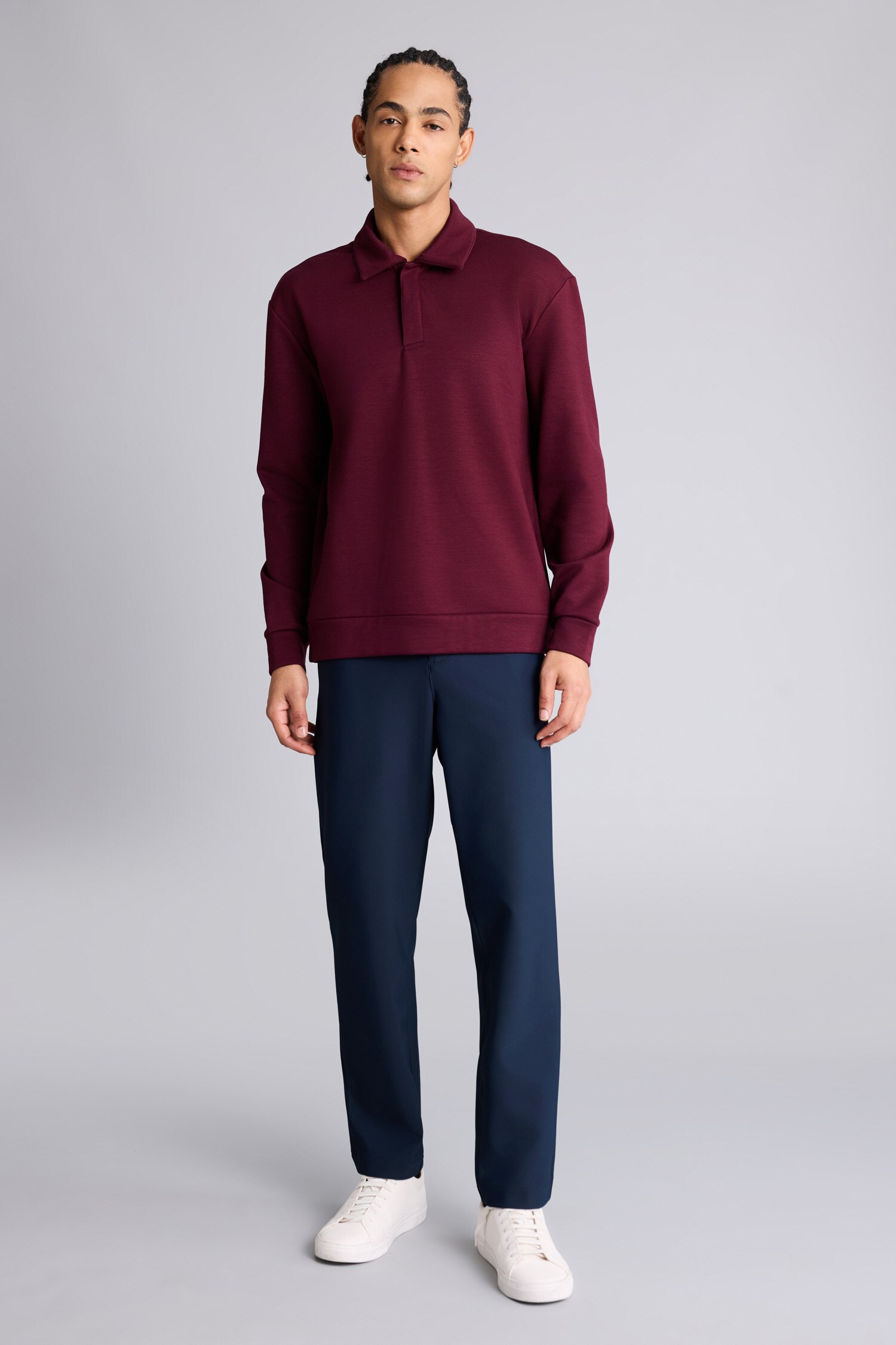 DeFacto Standart Fit Polo Yaka Modal Sporcu Sweatshirt görsel 7