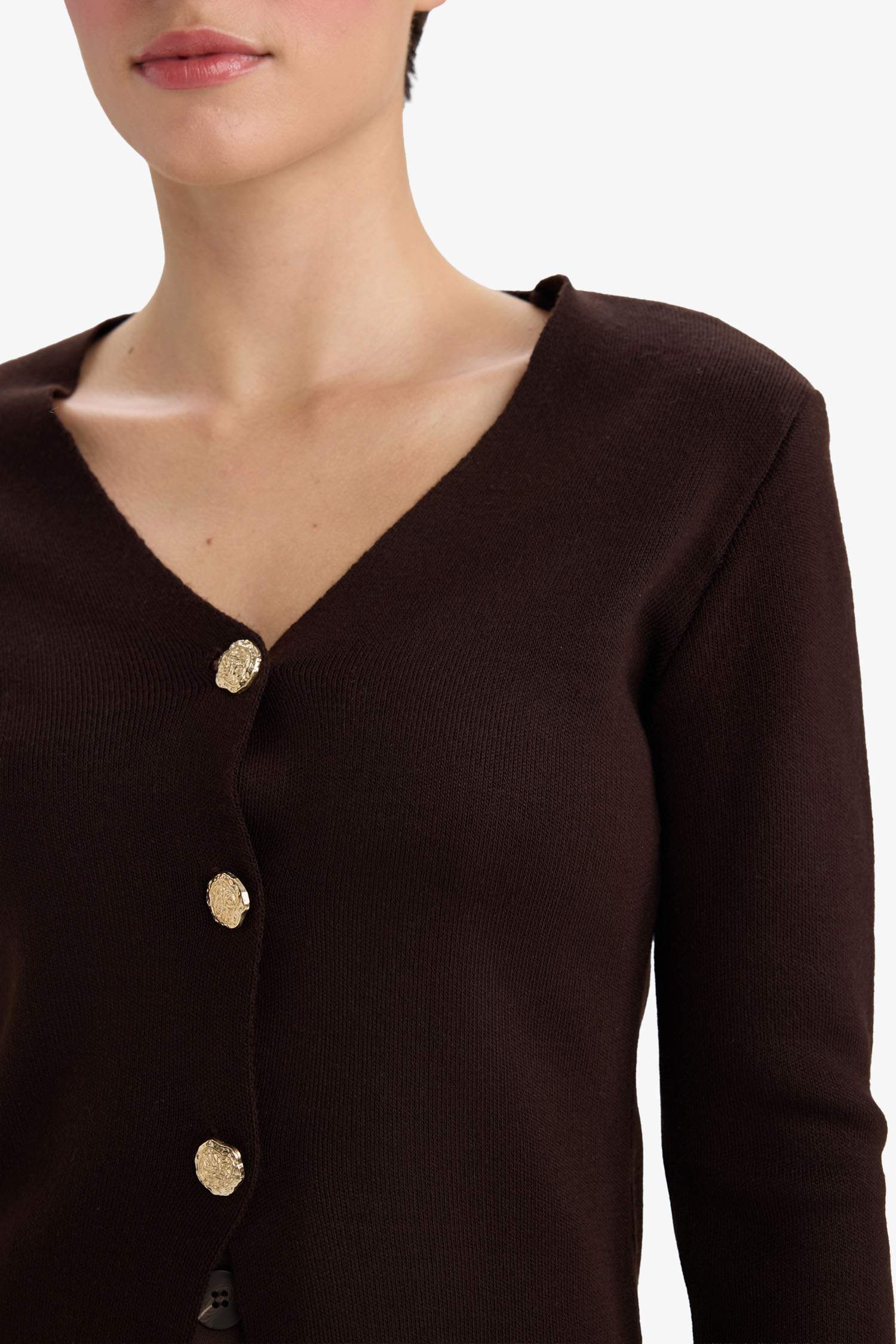 كارديجان تريكو مخصر بياقة V