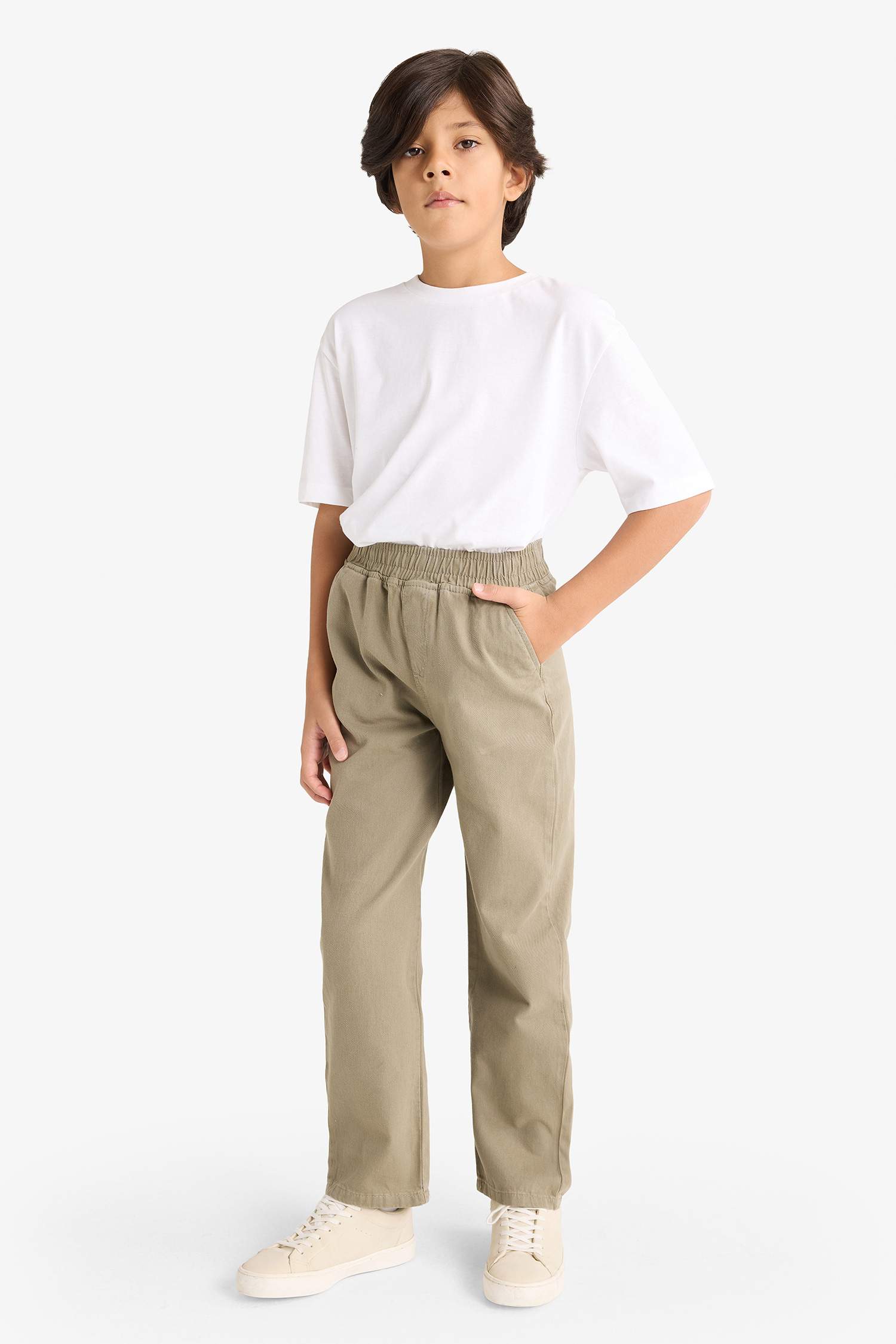 Erkek Çocuk Beli Lastikli Gabardin Pantolon