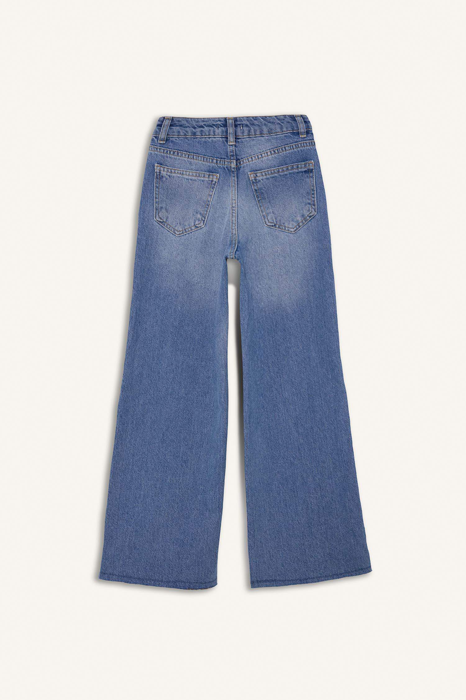 بنطرون جينز وايد ليج برجل واسع