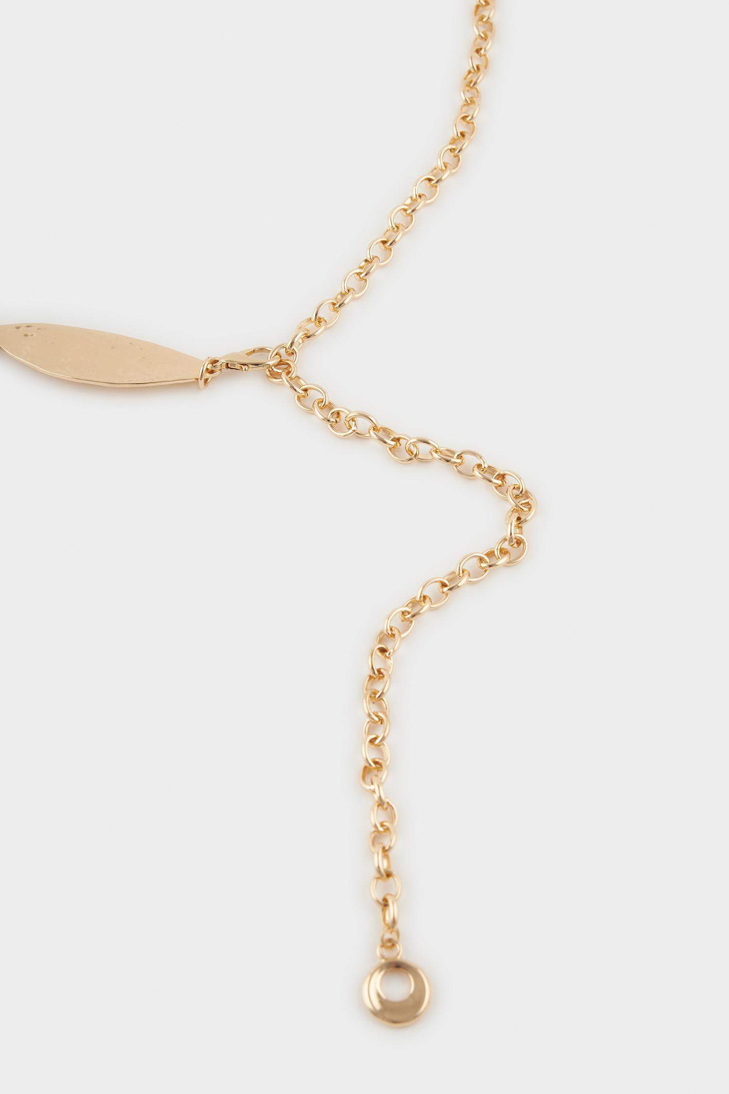 Kadın Gold Parlak Desenli Metal Zincir Kemer