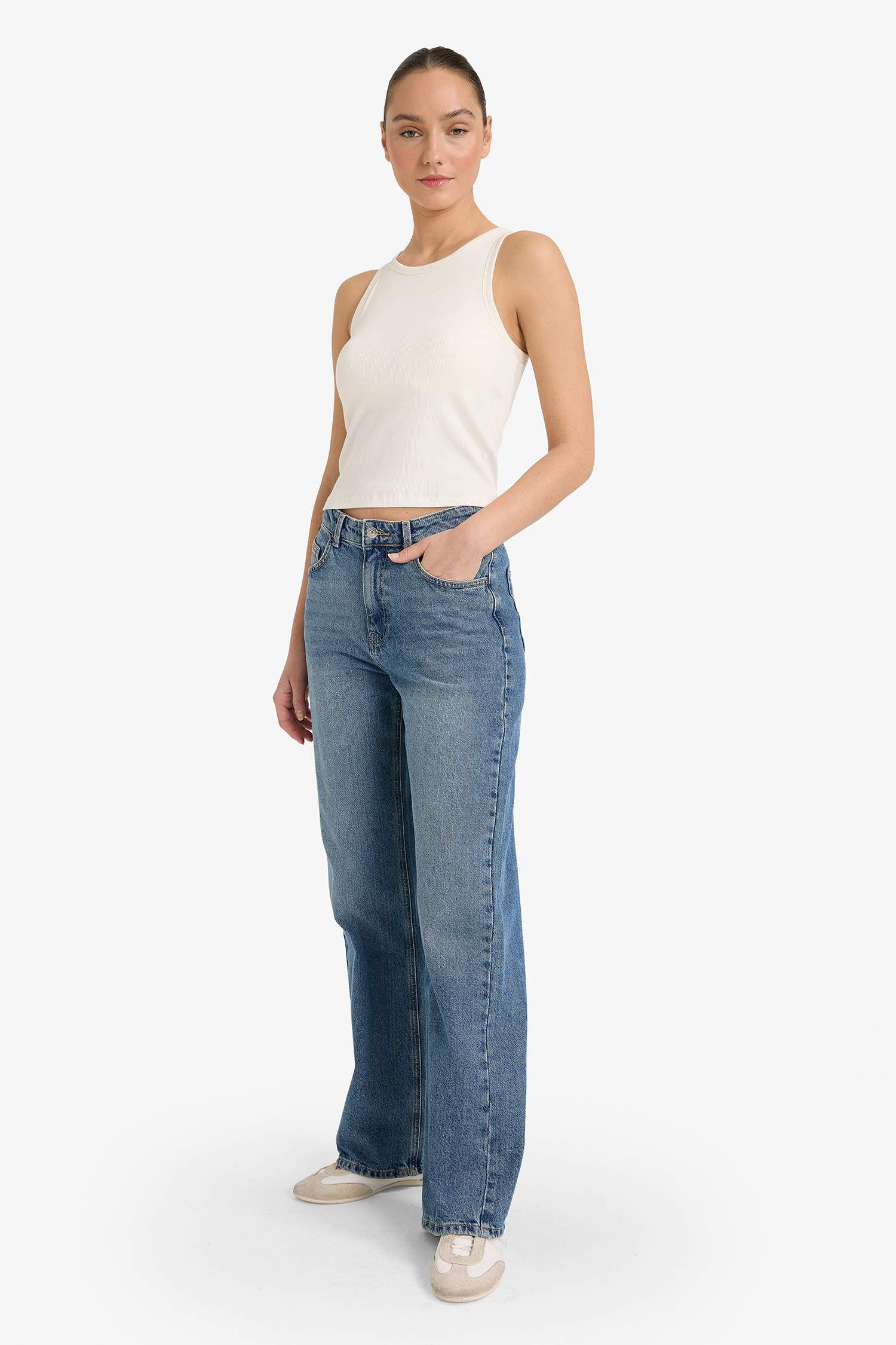 Майка кашкорсе Slim Fit с круглым вырезом