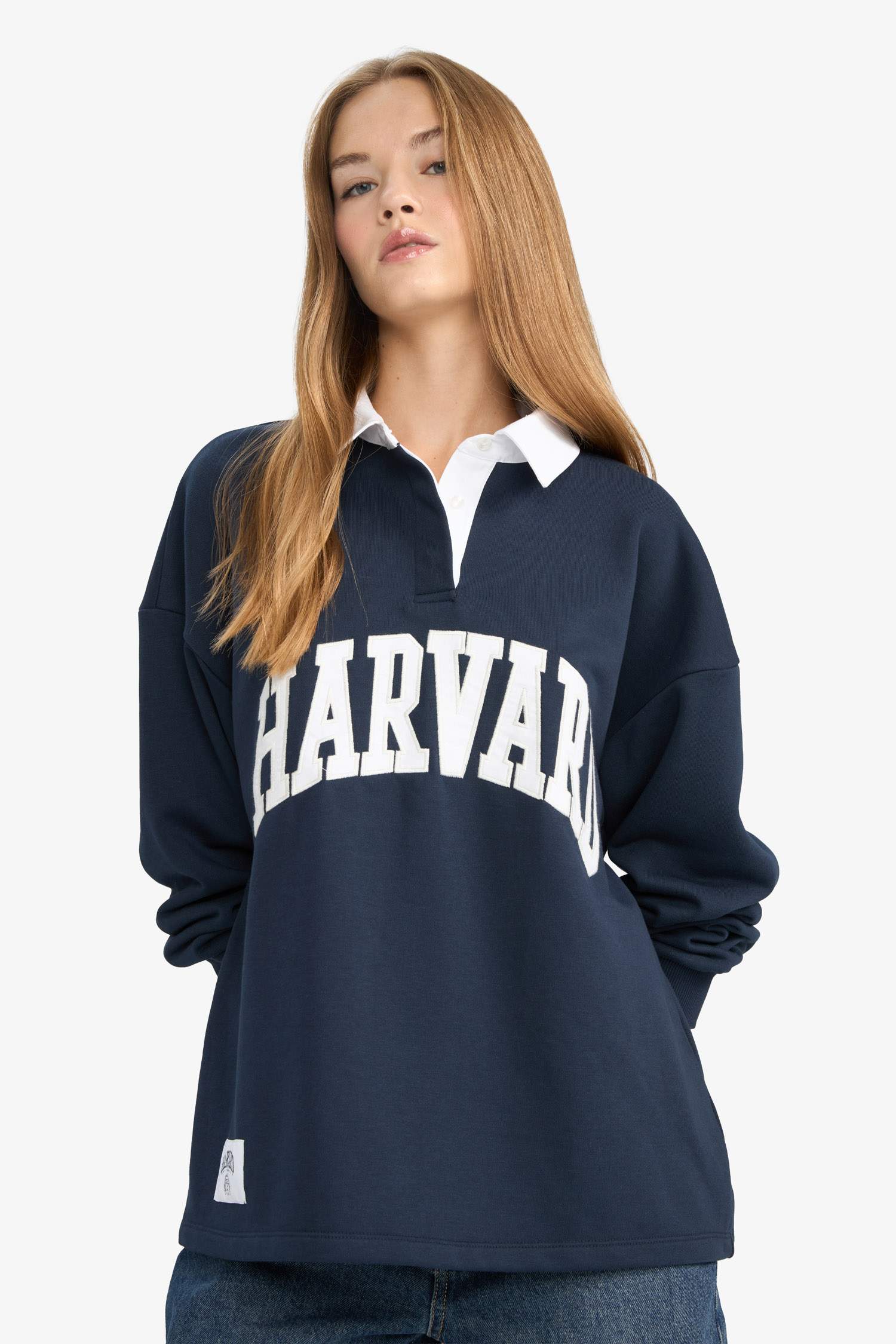 Oversize Fit Harvard University Licensed Long Sleeve Sweatshirt
